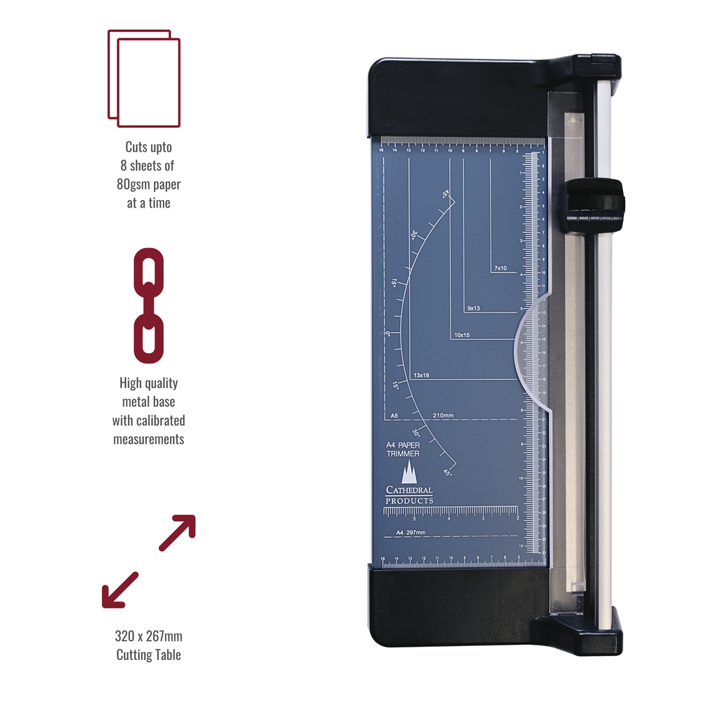 A4 Rotary Paper Trimmer Cutter with Metal Base