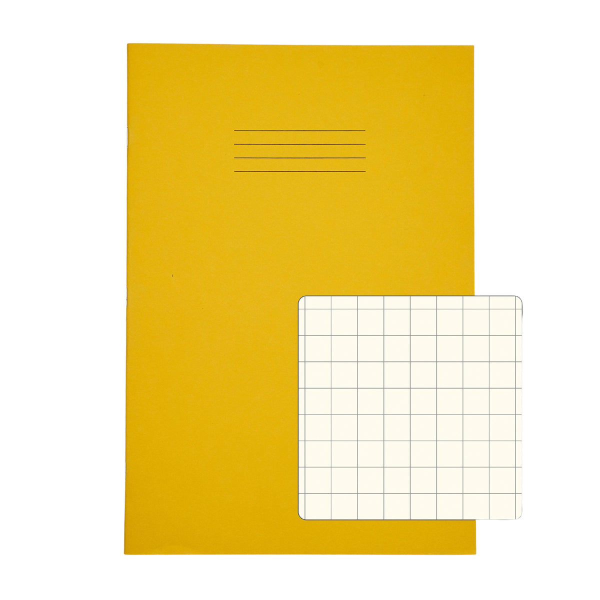 SEN A4 Exercise Books, 10mm Squared, Yellow – Pack of 10