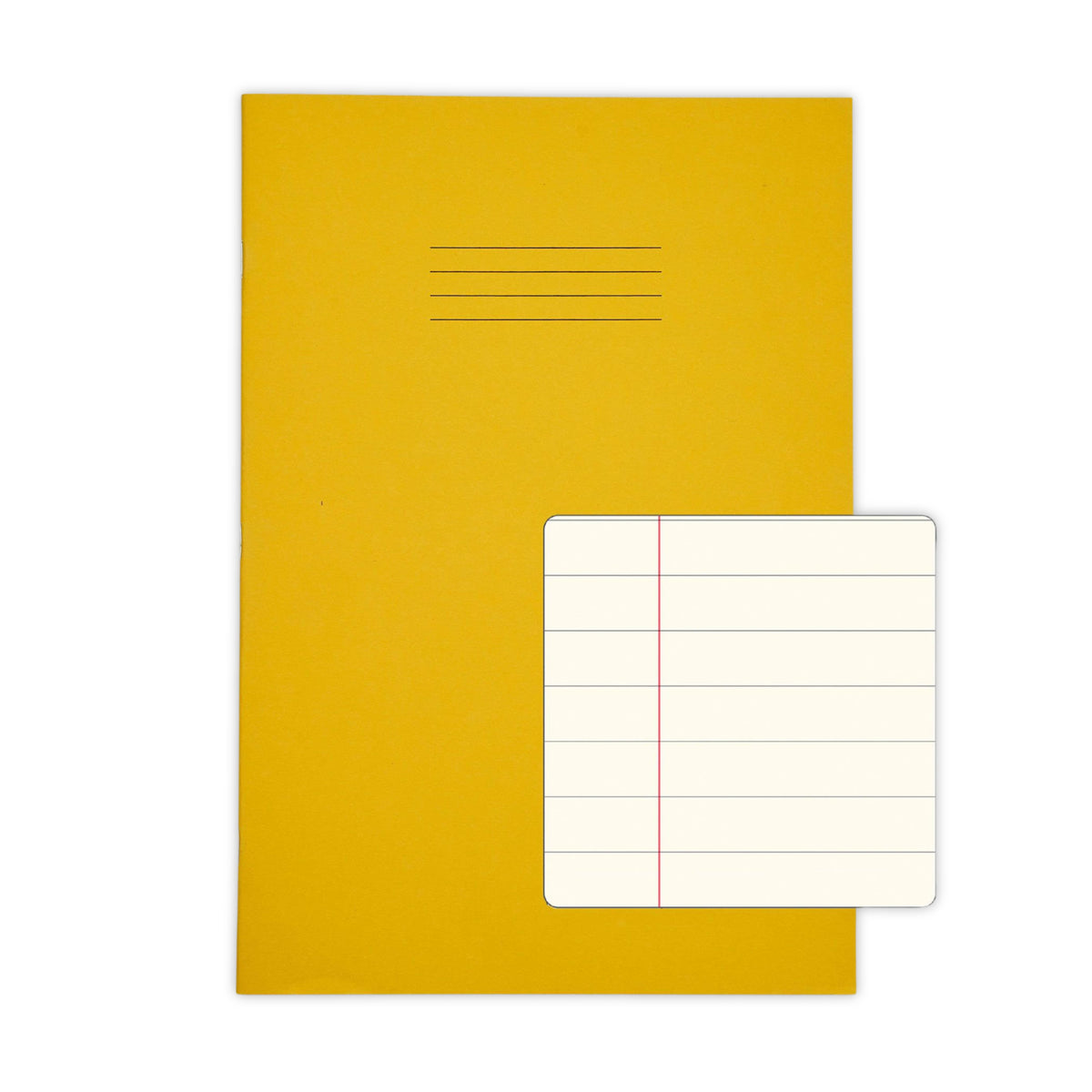 SEN A4 Exercise Books, 12mm Feint, Yellow – Pack of 10