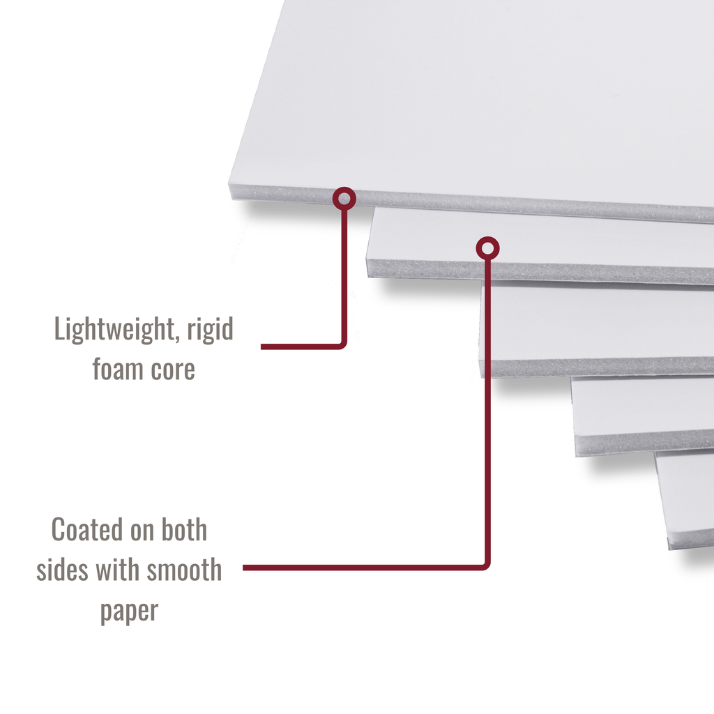 White 5mm Foamboard - A2 Size (420 x 594mm) - Pack of 20