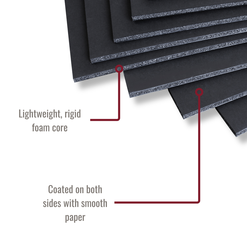 Black 5mm Foamboard - A3 Size (297 x 420mm) - Pack of 10