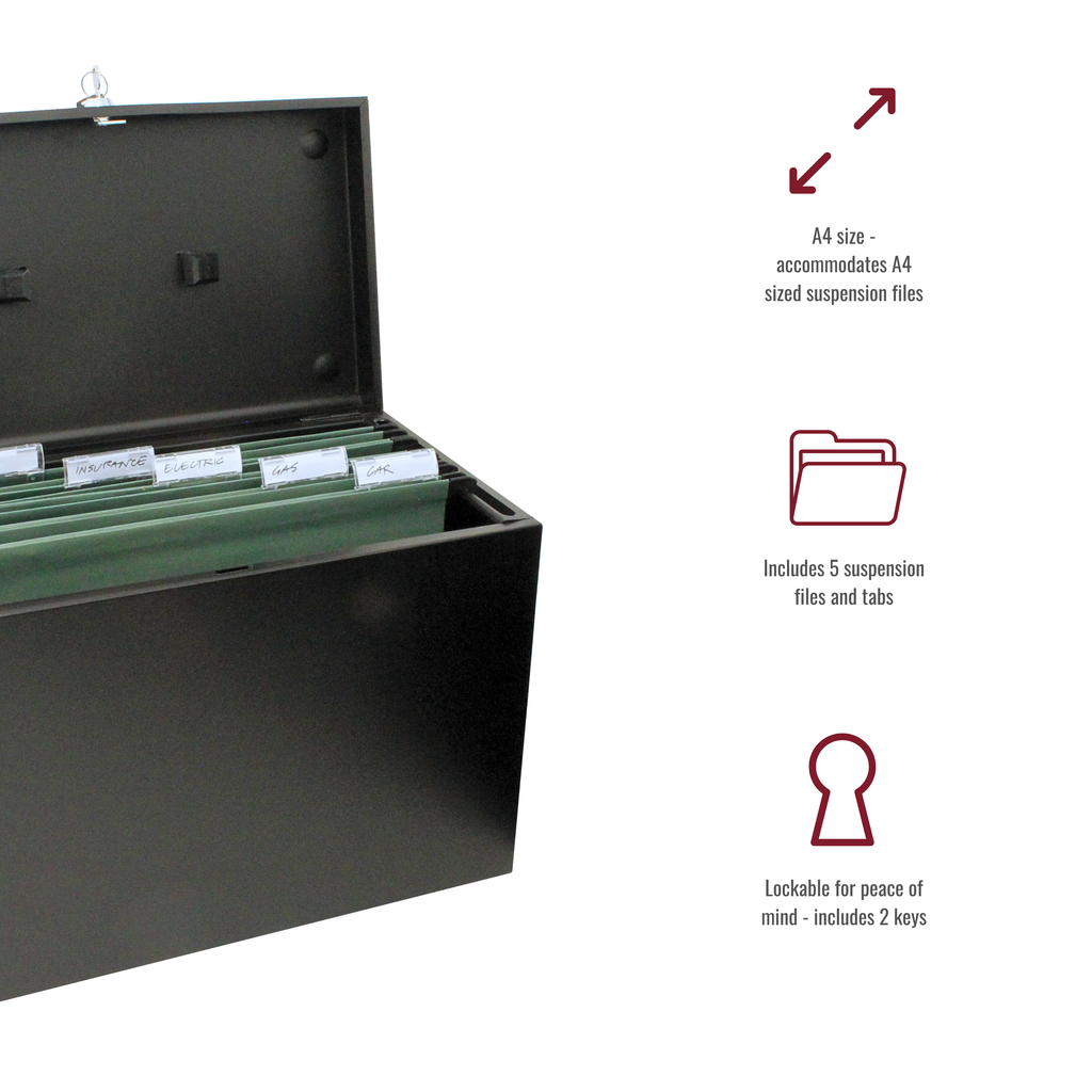 A4 Steel Home File Box