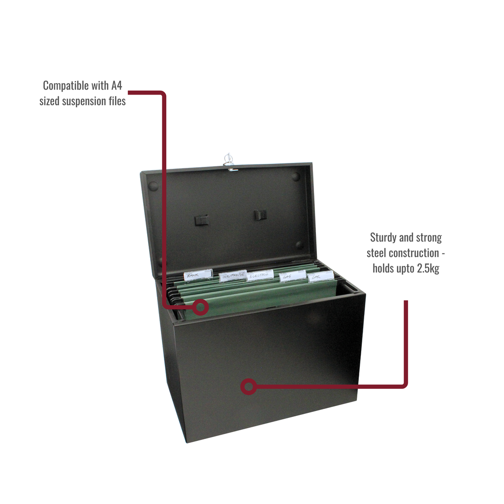 A4 Steel Home File Box