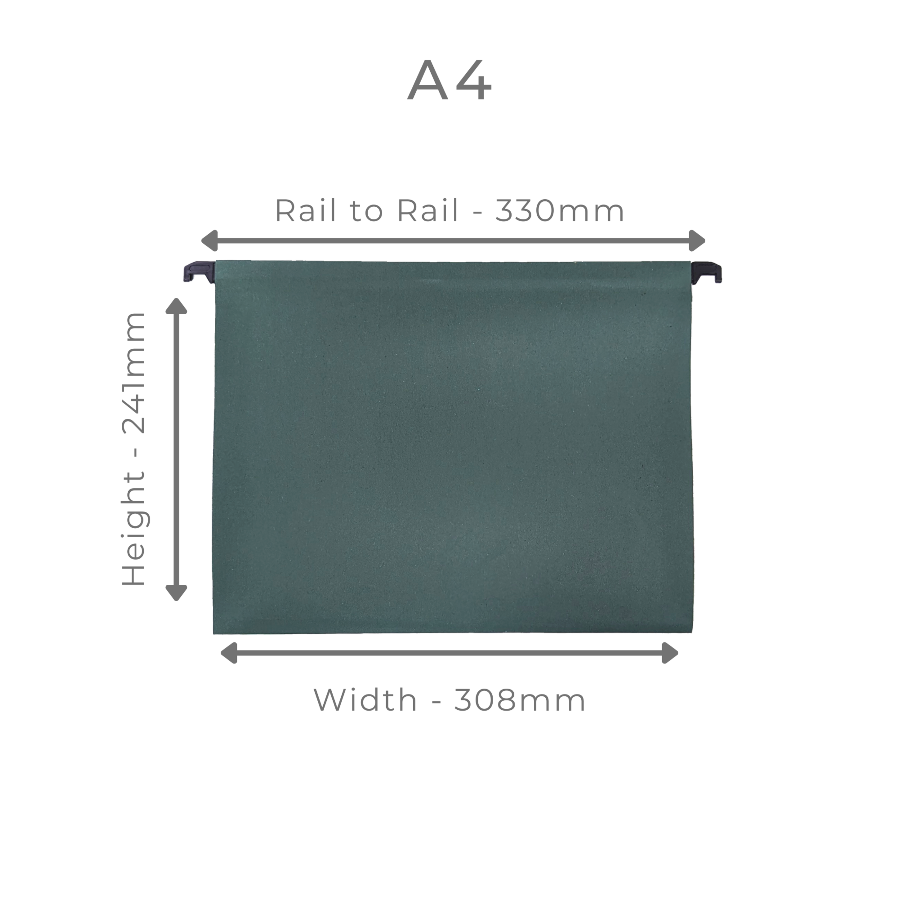 A4 Green Manilla Suspension Files with Clip on Index Tabs and Inserts