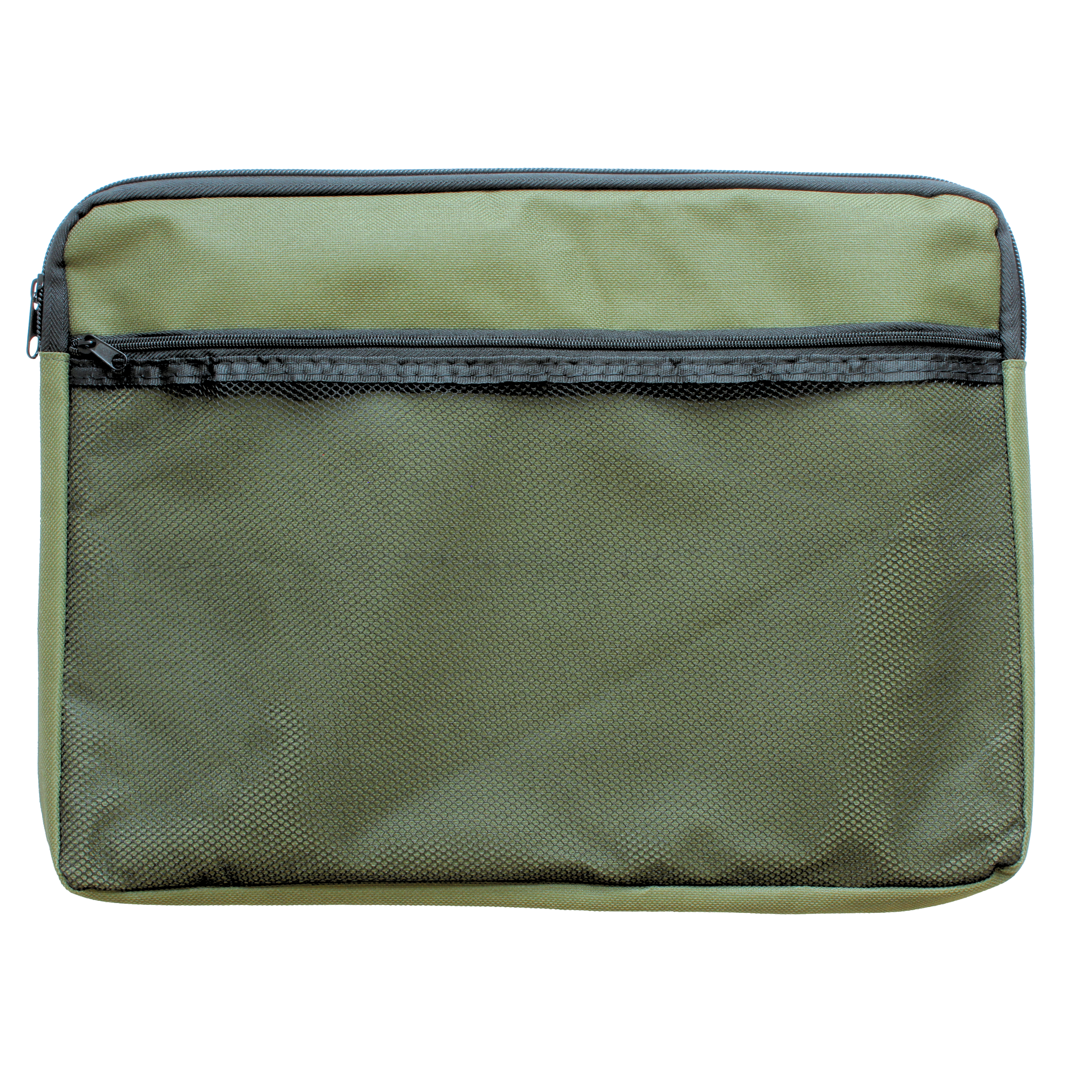 A4 Canvas Document Bag with Zip and Outer Mesh Pocket