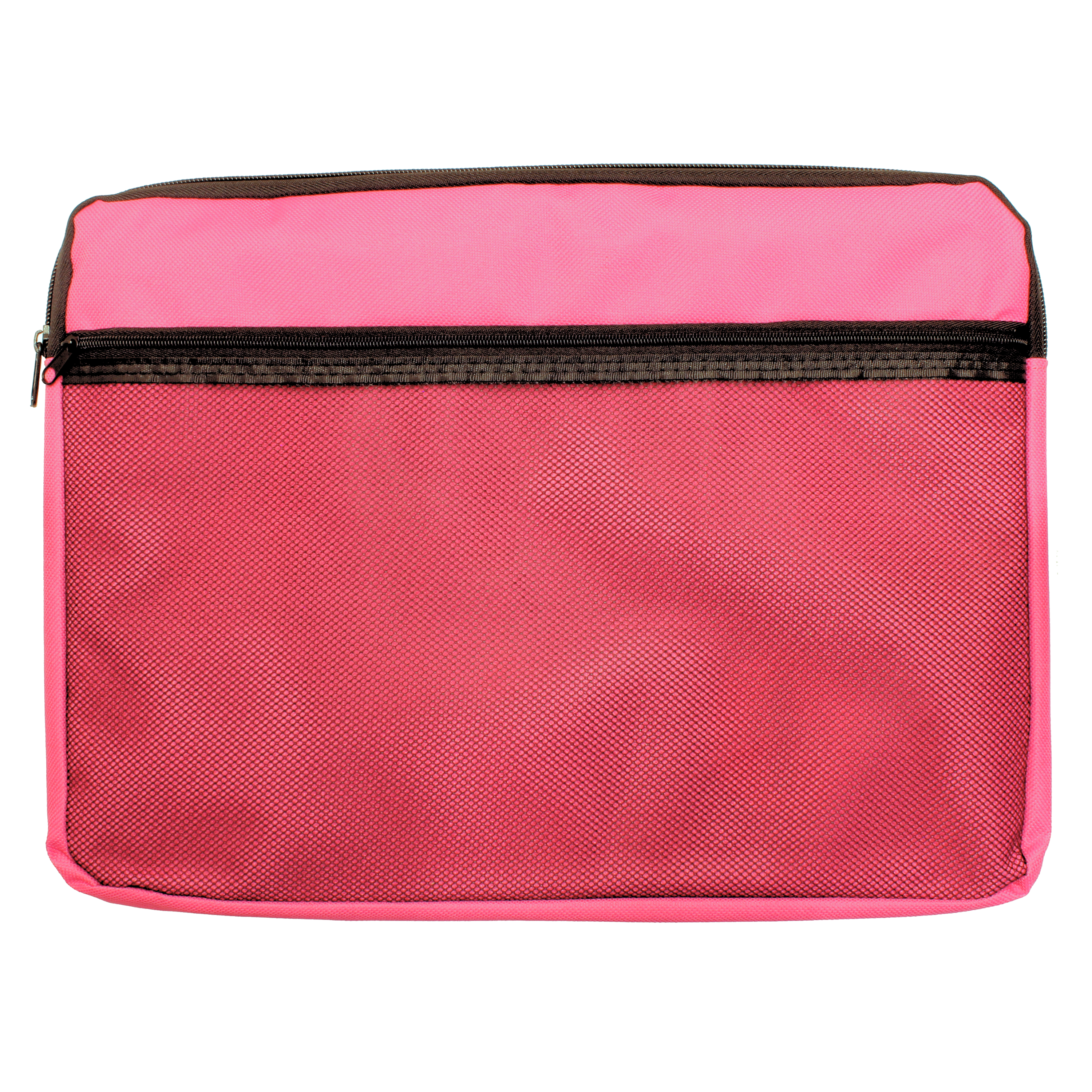A4 Canvas Document Bag with Zip and Outer Mesh Pocket