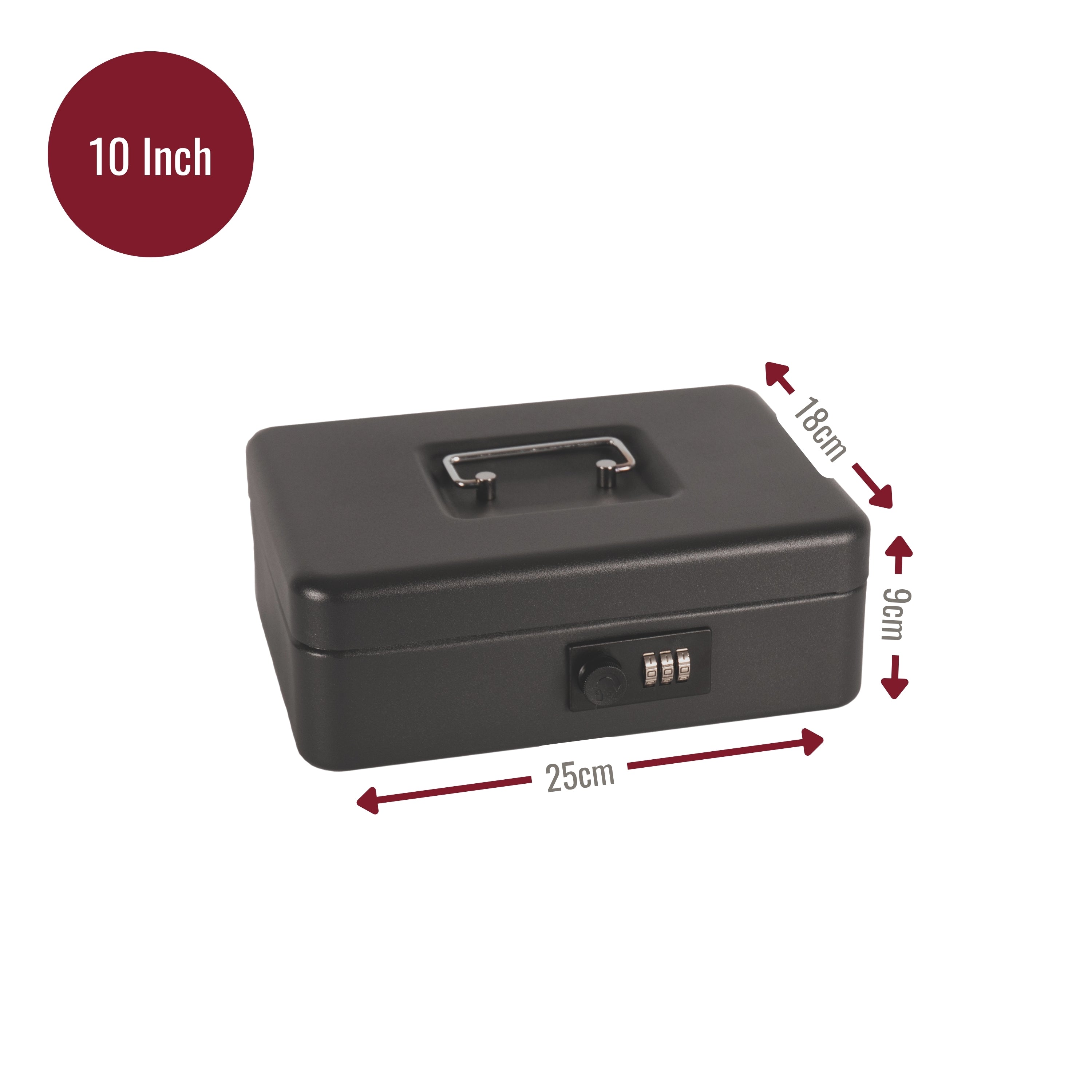 Steel Cash Box with Combination Lock 6-12Inches