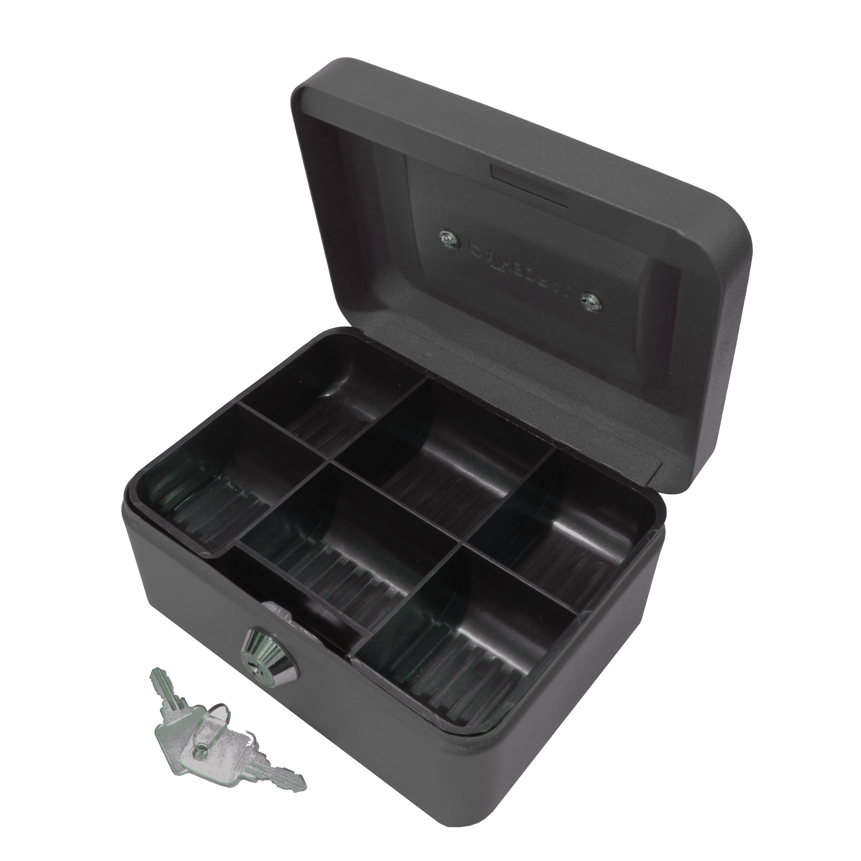 Key Lockable Cash Box with Lift Out  Compartment Coin Tray - 4-12 Inch