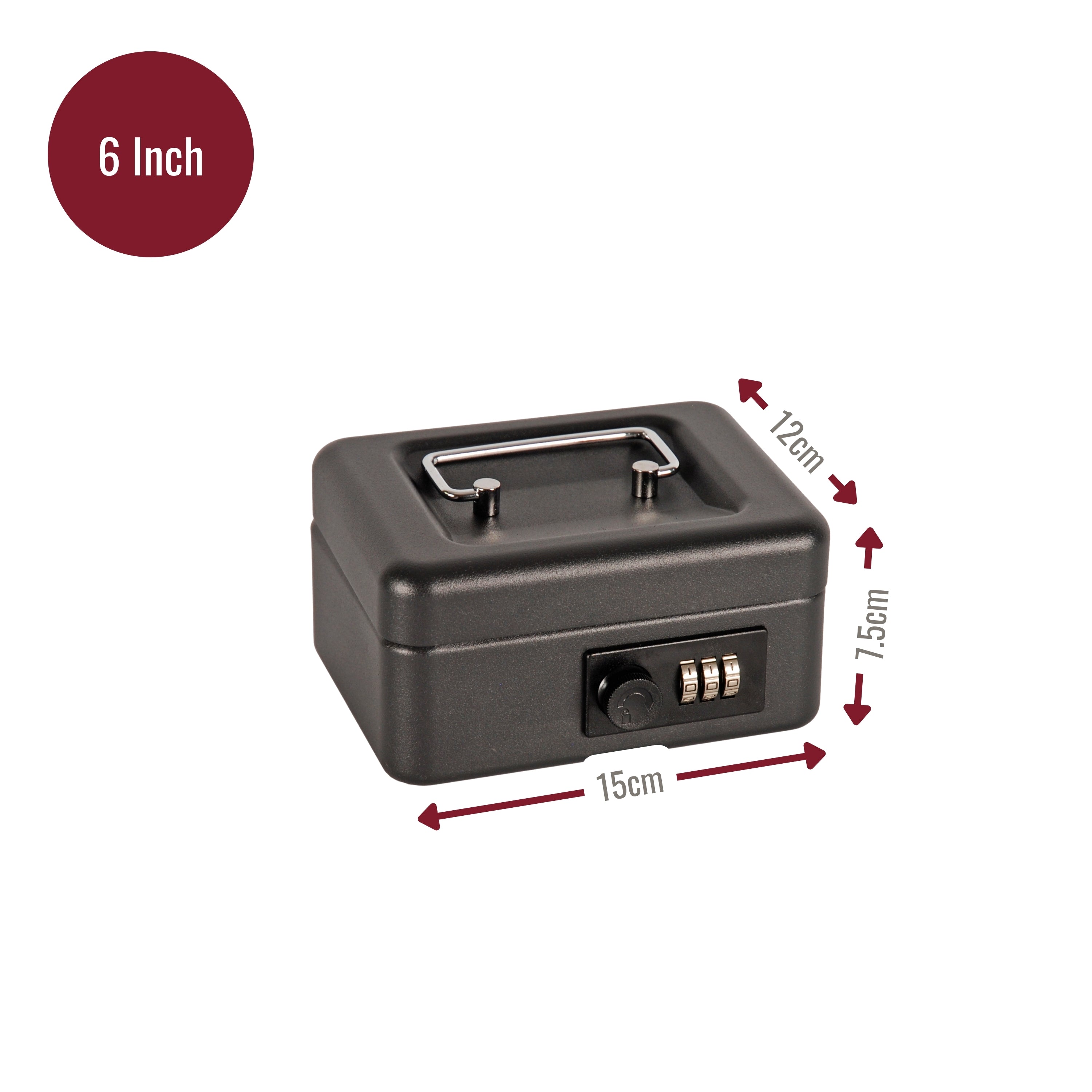 Steel Cash Box with Combination Lock 6-12Inches