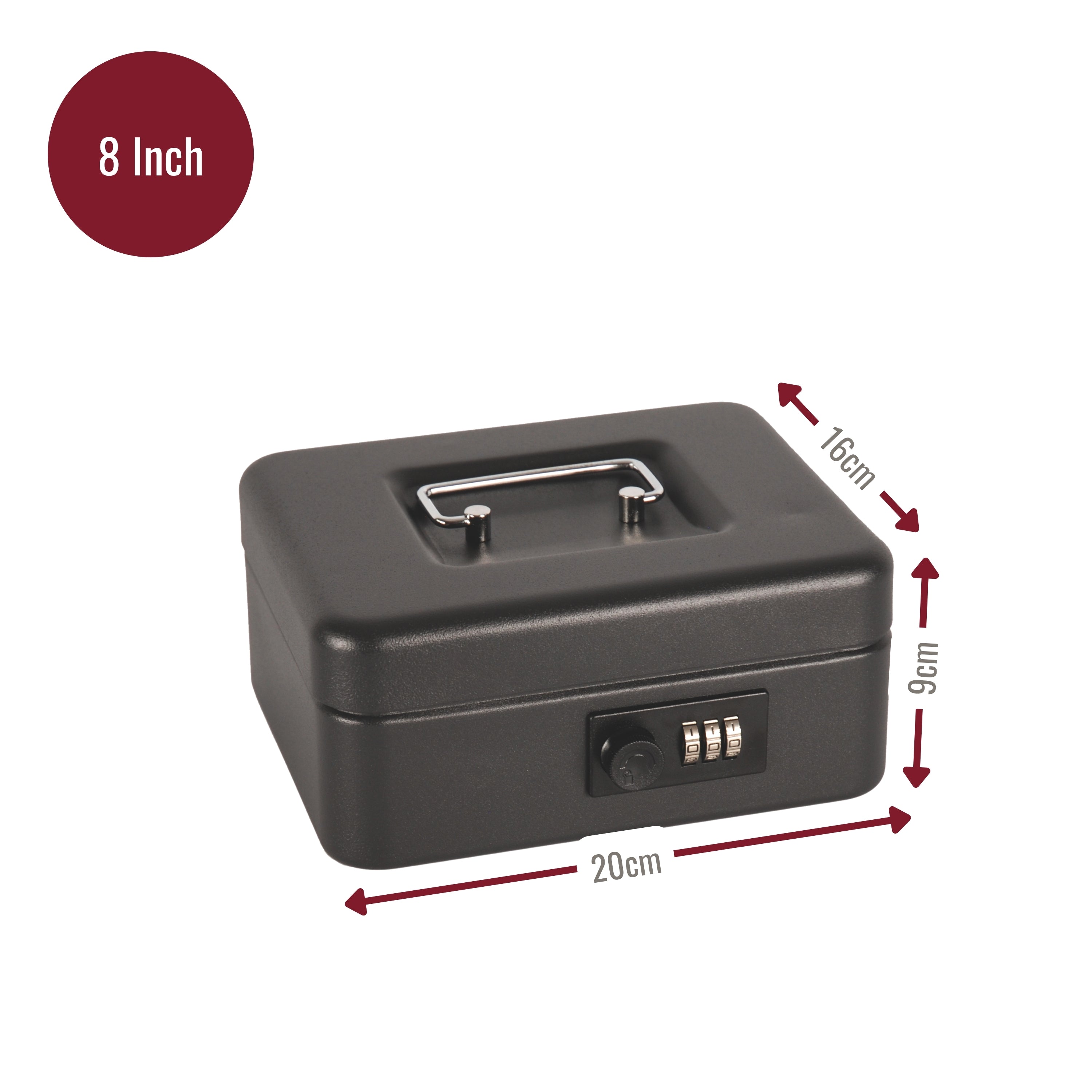 Steel Cash Box with Combination Lock 6-12Inches