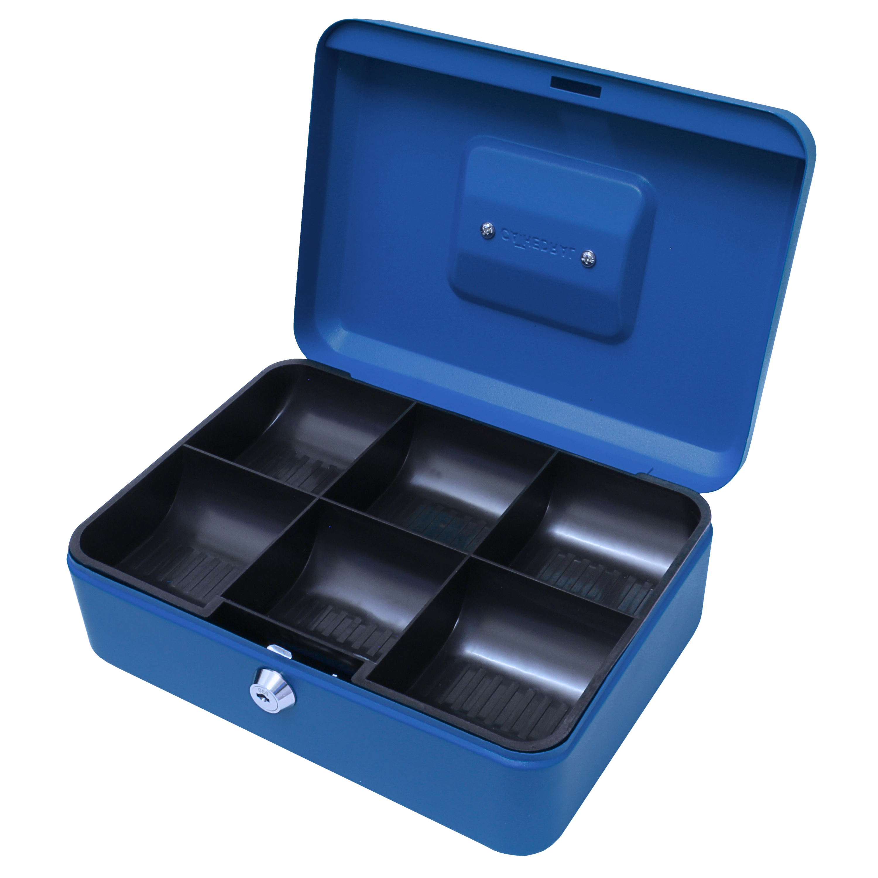 Key Lockable Cash Box with Lift Out  Compartment Coin Tray - 4-12 Inch