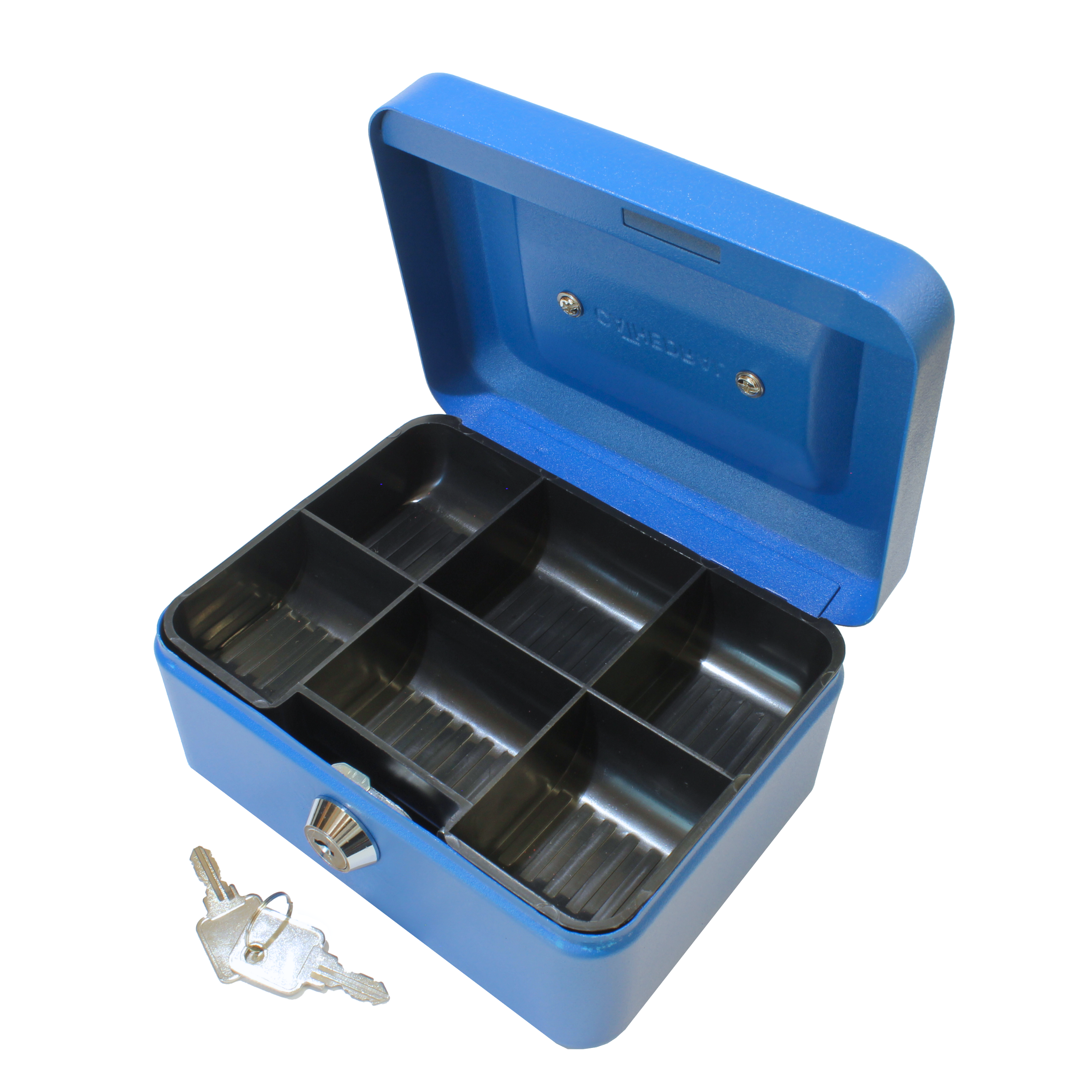 Key Lockable Cash Box with Lift Out  Compartment Coin Tray - 4-12 Inch