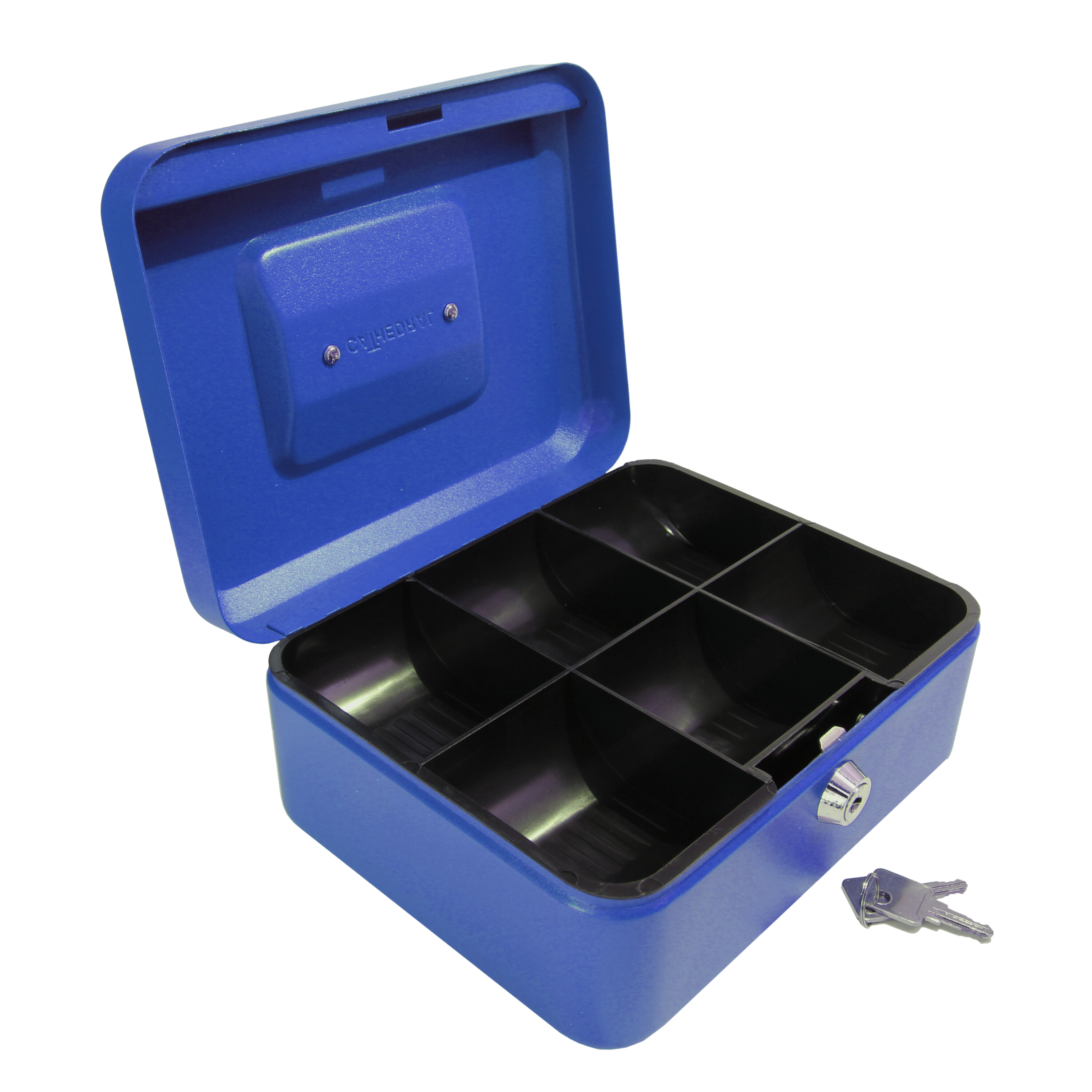 Key Lockable Cash Box with Lift Out  Compartment Coin Tray - 4-12 Inch