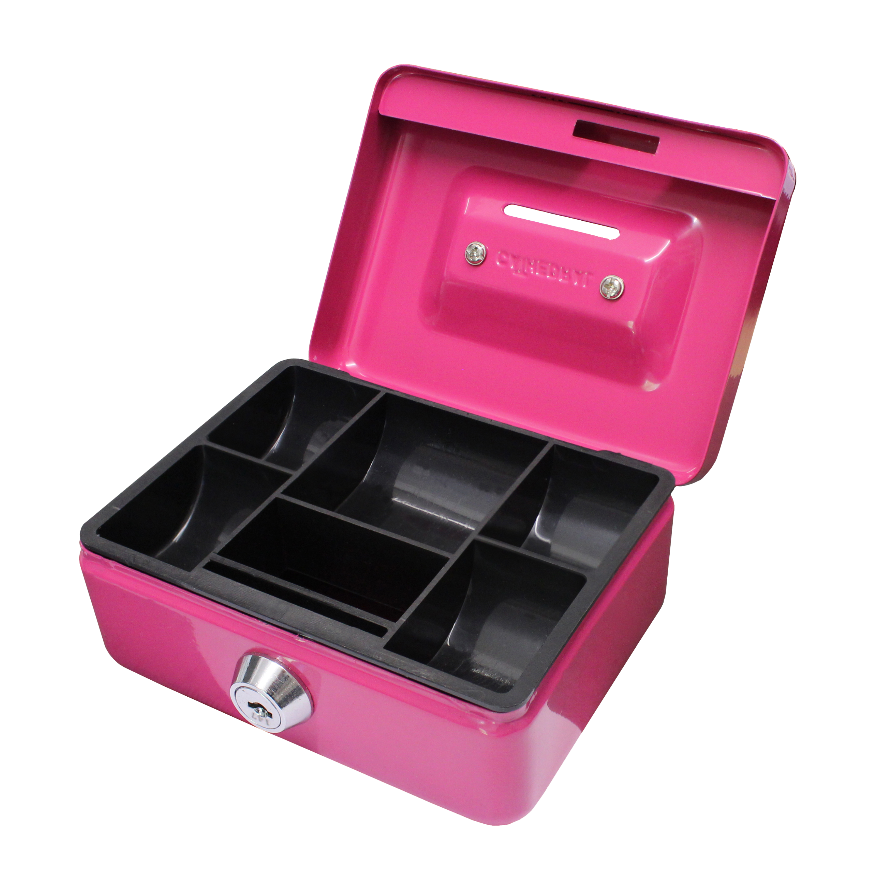 Key Lockable Cash Box with Lift Out  Compartment Coin Tray - 4-12 Inch