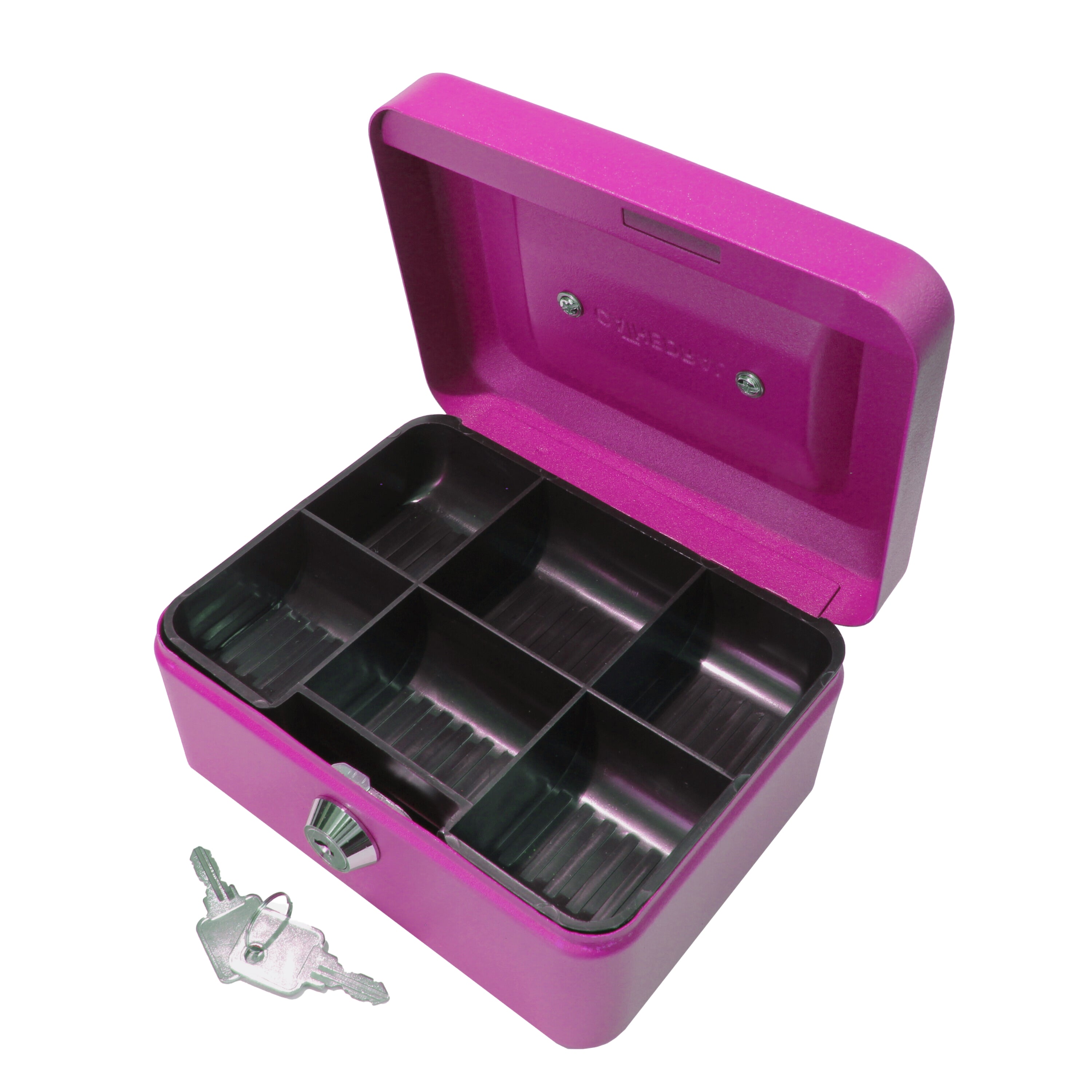 Key Lockable Cash Box with Lift Out  Compartment Coin Tray - 4-12 Inch