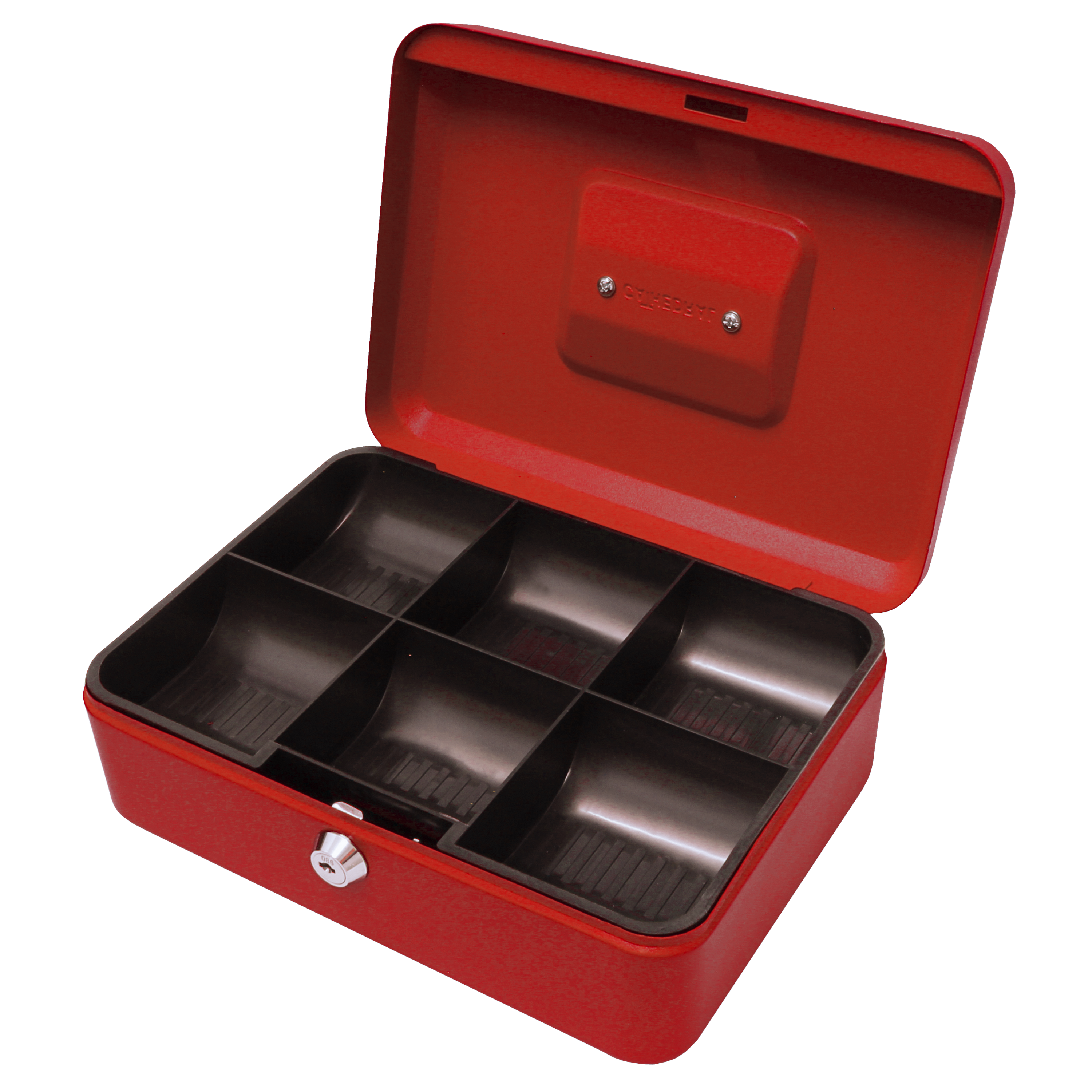 Key Lockable Cash Box with Lift Out  Compartment Coin Tray - 4-12 Inch