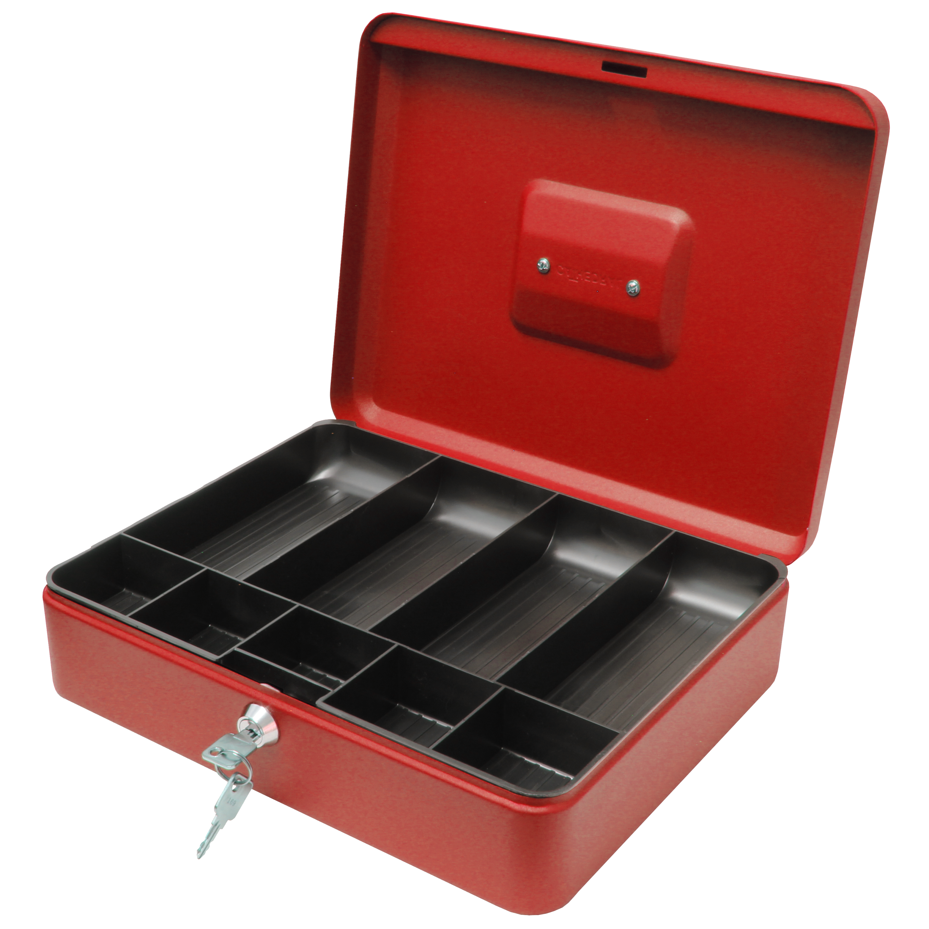 Key Lockable Cash Box with Lift Out  Compartment Coin Tray - 4-12 Inch