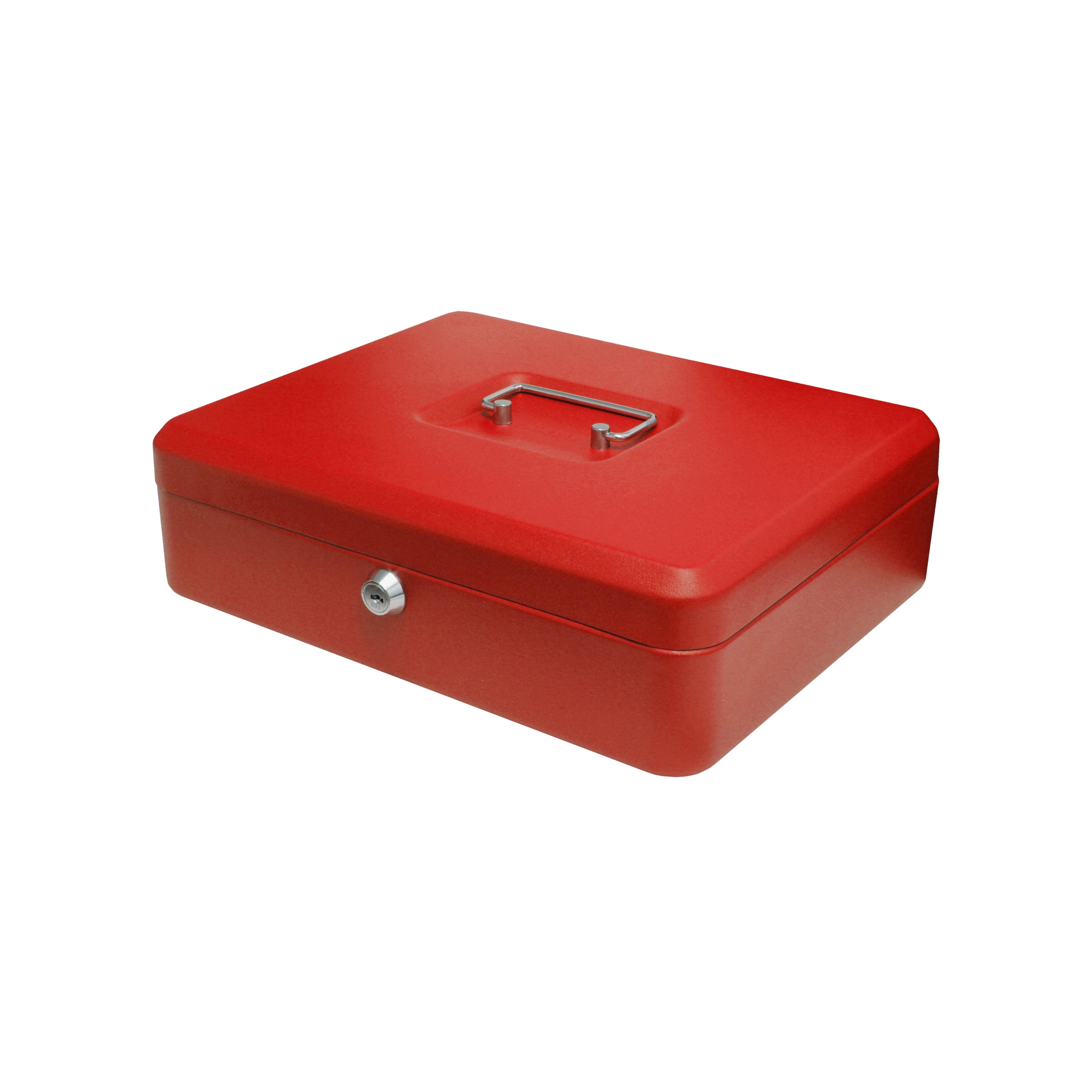 Key Lockable Cash Box with Lift Out  Compartment Coin Tray - 4-12 Inch