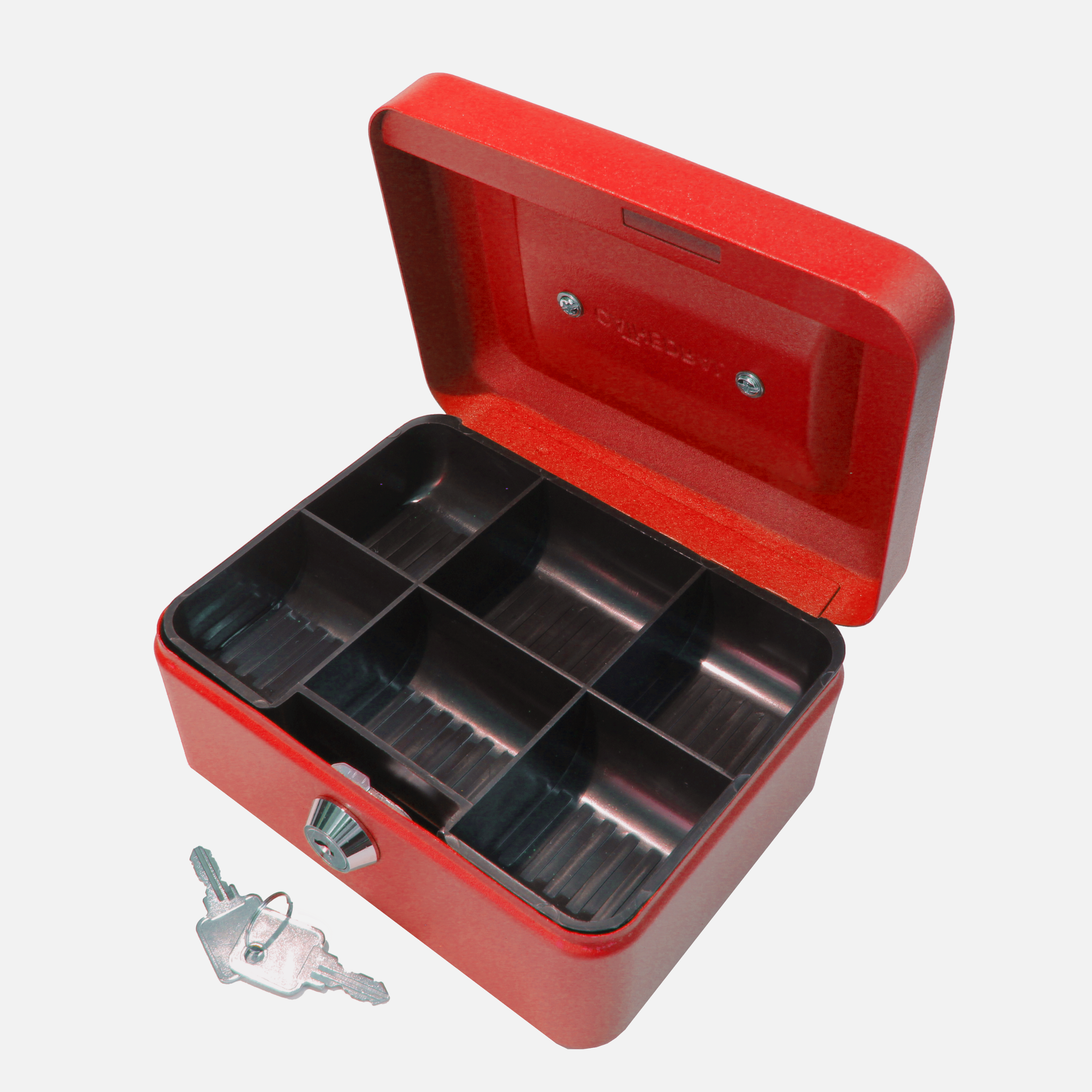 Key Lockable Cash Box with Lift Out  Compartment Coin Tray - 4-12 Inch