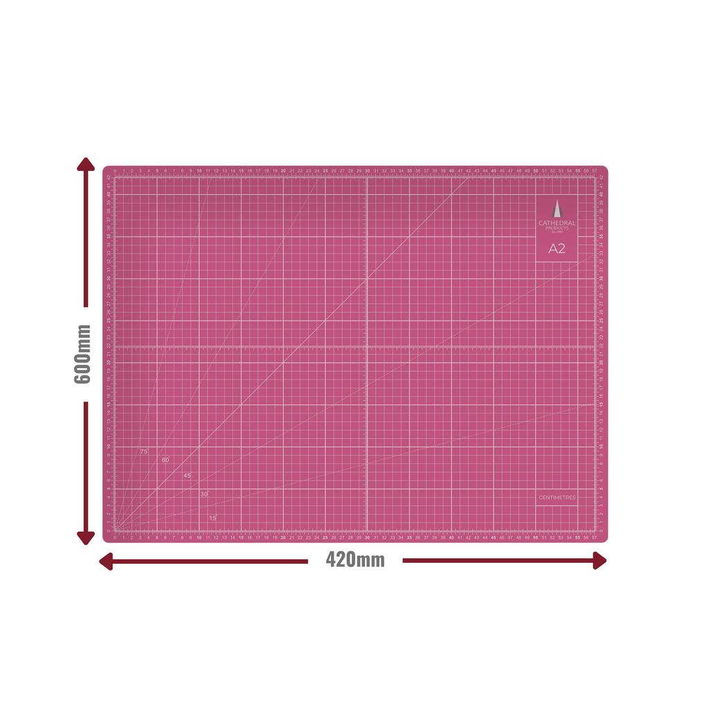 A2 Pink Double-Sided Self-Healing Cutting Mat (600 × 420 mm)