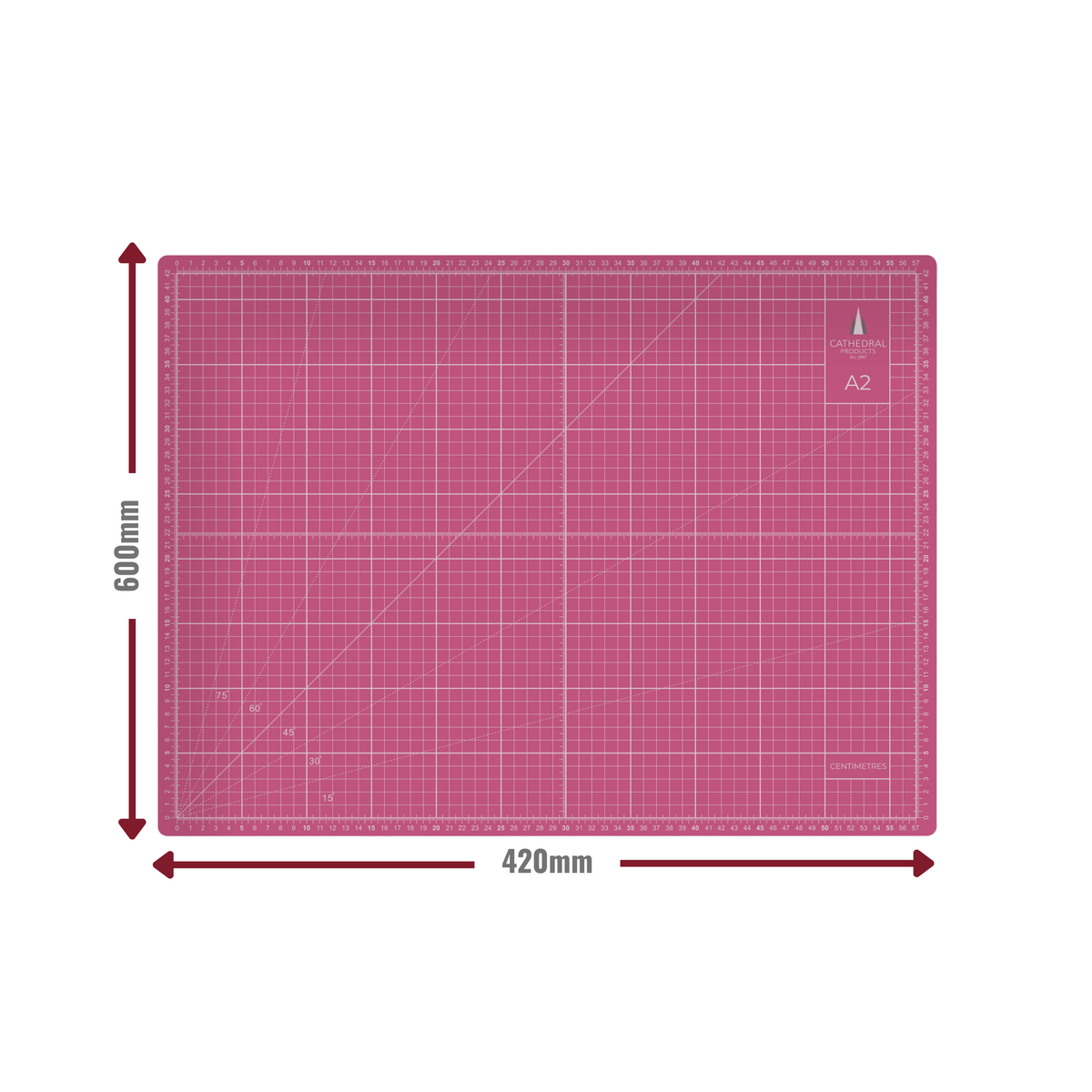 A2 Pink Double-Sided Self-Healing Cutting Mat (600 × 420 mm)