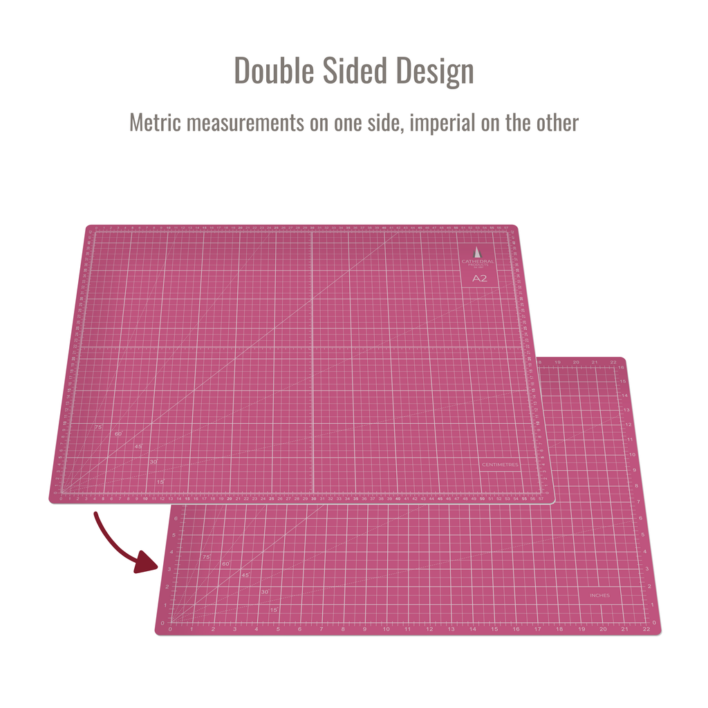 A2 Pink Double-Sided Self-Healing Cutting Mat (600 × 420 mm)