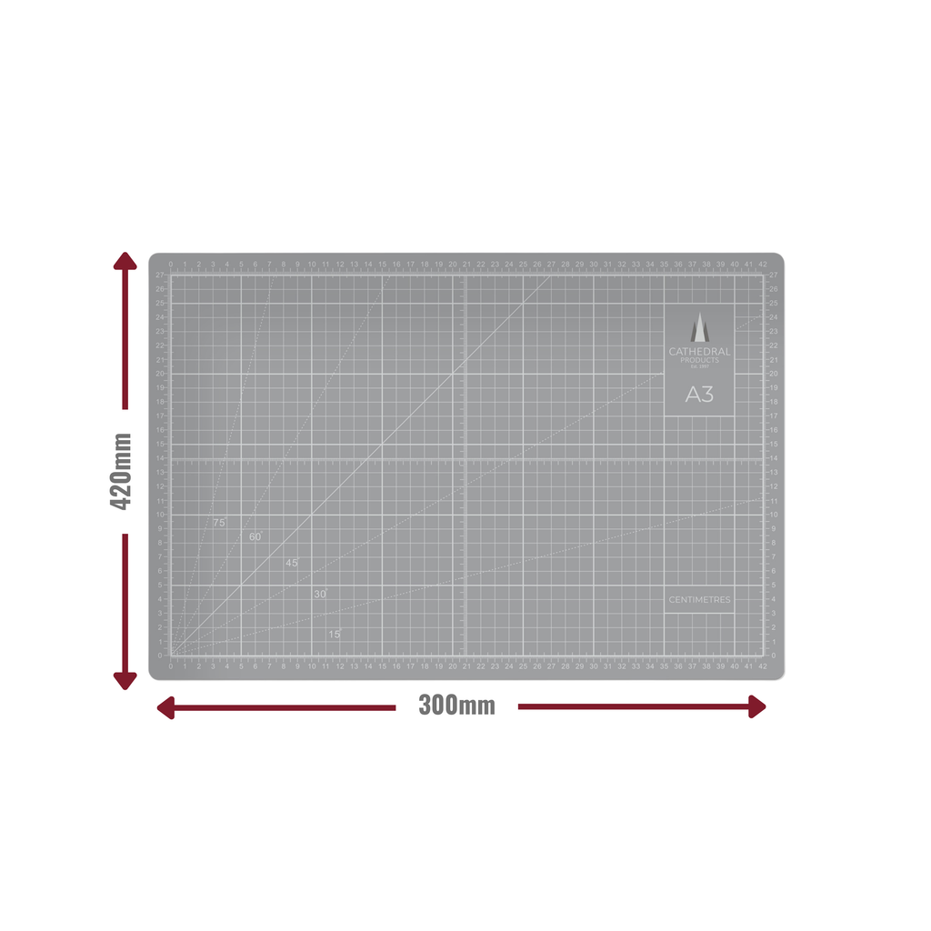 A3 Grey Double-Sided Self-Healing Cutting Mat (420 × 300 mm)