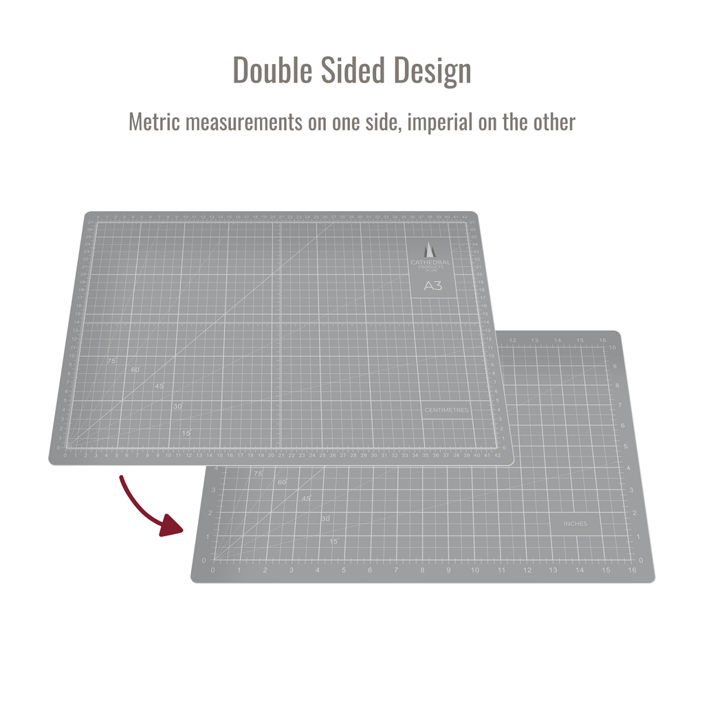 A3 Grey Double-Sided Self-Healing Cutting Mat (420 × 300 mm)