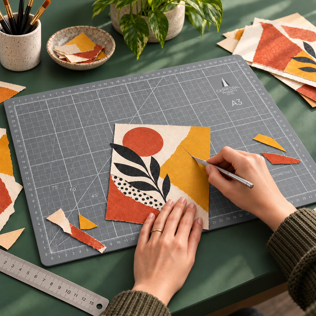 A3 Grey Double-Sided Self-Healing Cutting Mat (420 × 300 mm)