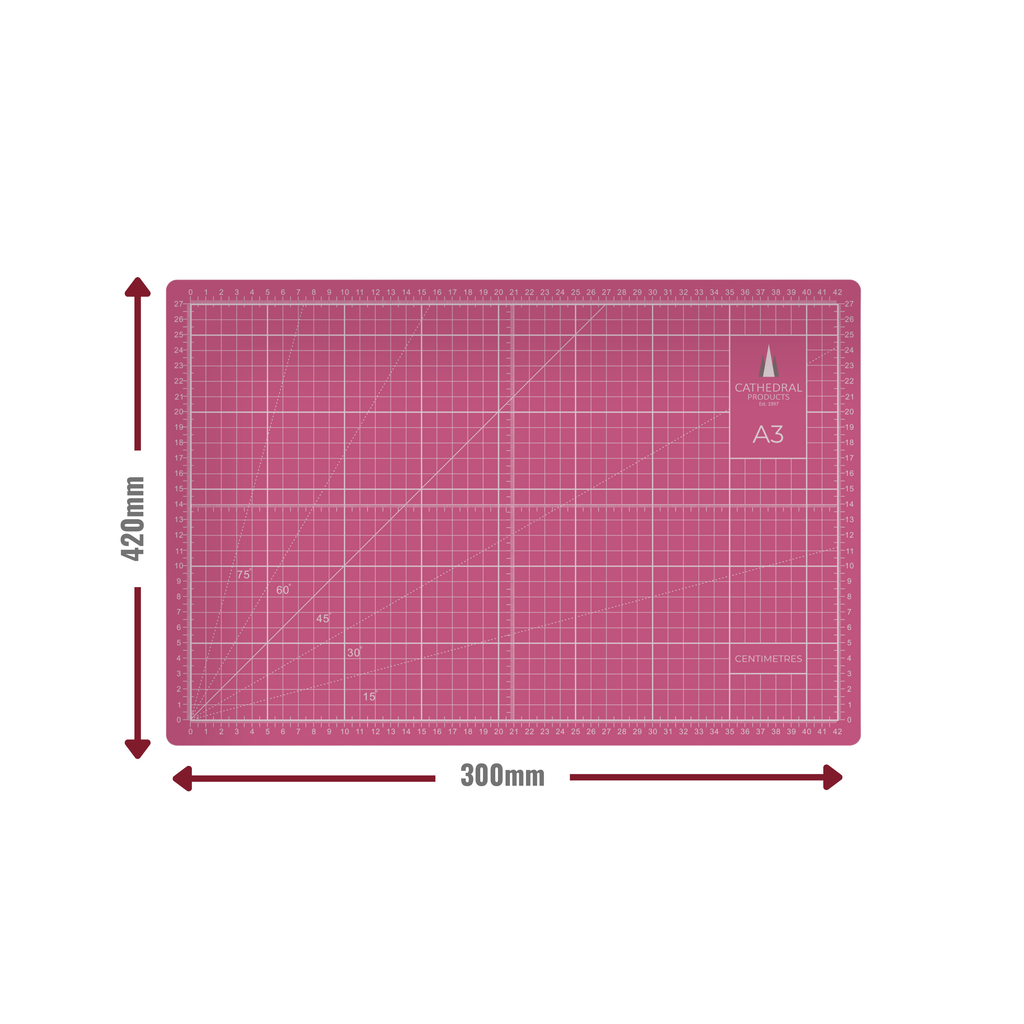 A3 Pink Double-Sided Self-Healing Cutting Mat (420 × 300 mm)