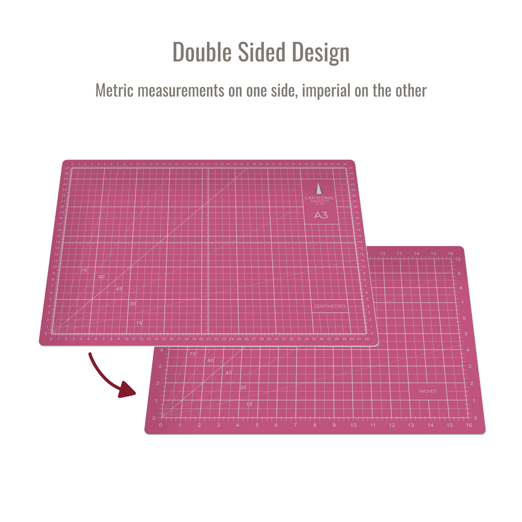 A3 Pink Double-Sided Self-Healing Cutting Mat (420 × 300 mm)