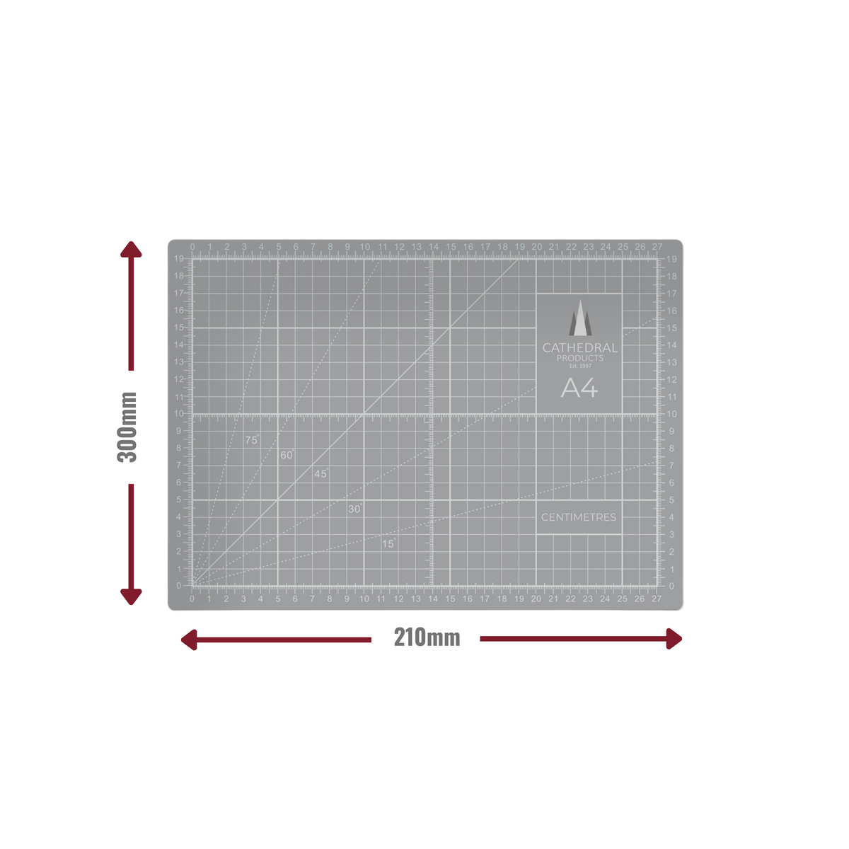 A4 Grey Double-Sided Self-Healing Cutting Mat (300 × 210 mm)