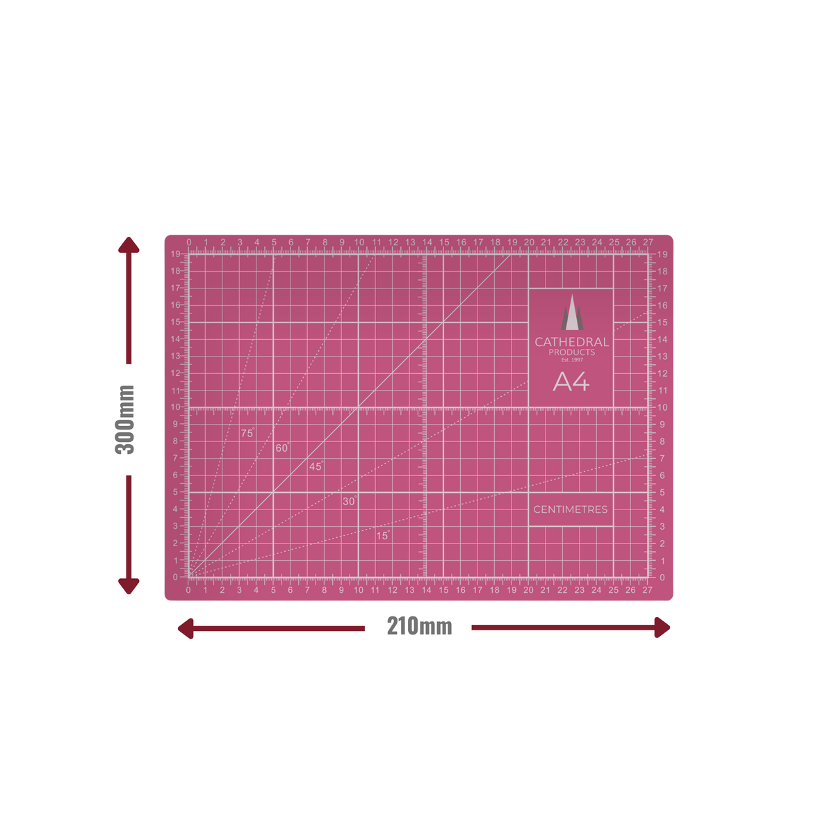 A4 Pink Double-Sided Self-Healing Cutting Mat (300 × 210 mm)
