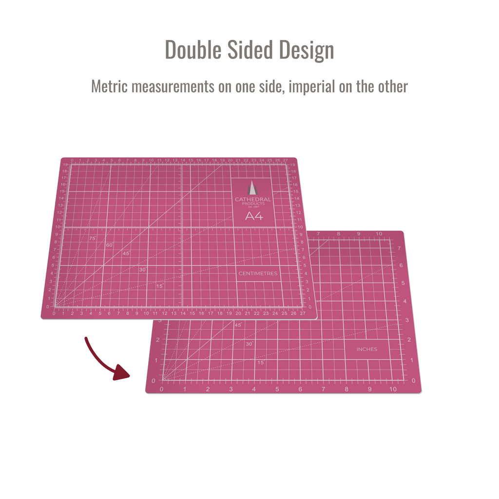 A4 Pink Double-Sided Self-Healing Cutting Mat (300 × 210 mm)