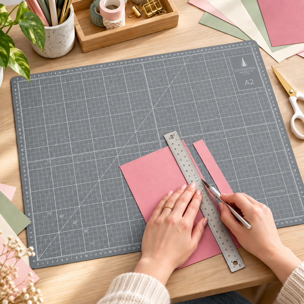 A2 Grey Double-Sided Self-Healing Cutting Mat (600 × 420 mm)