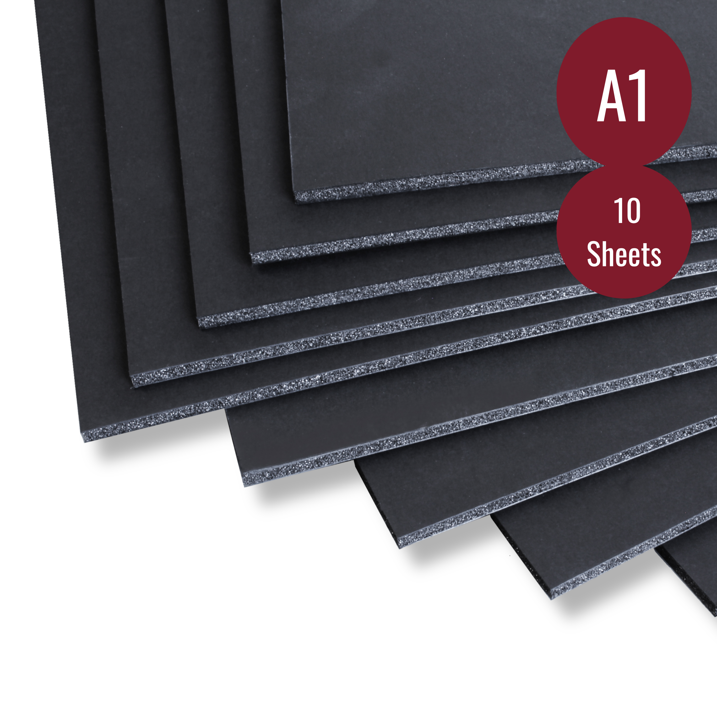 Black 5mm Foamboard - A1 Size (594 x 841mm) - Pack of 10