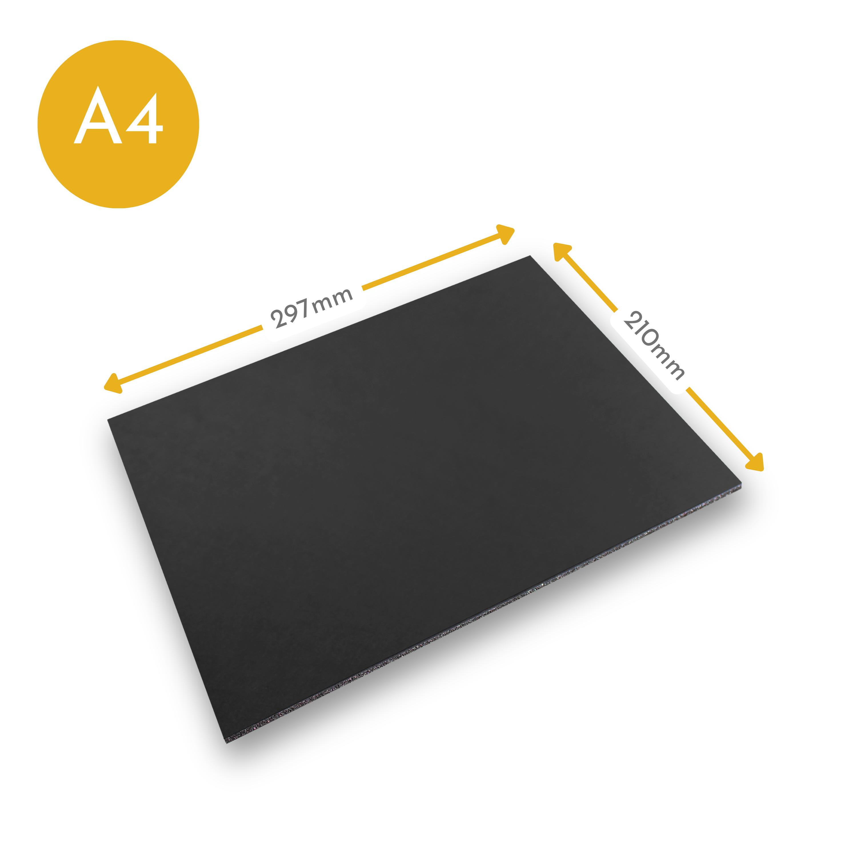 Black 5mm Foamboard - A4 Size (210 x 297mm) - Pack of 20