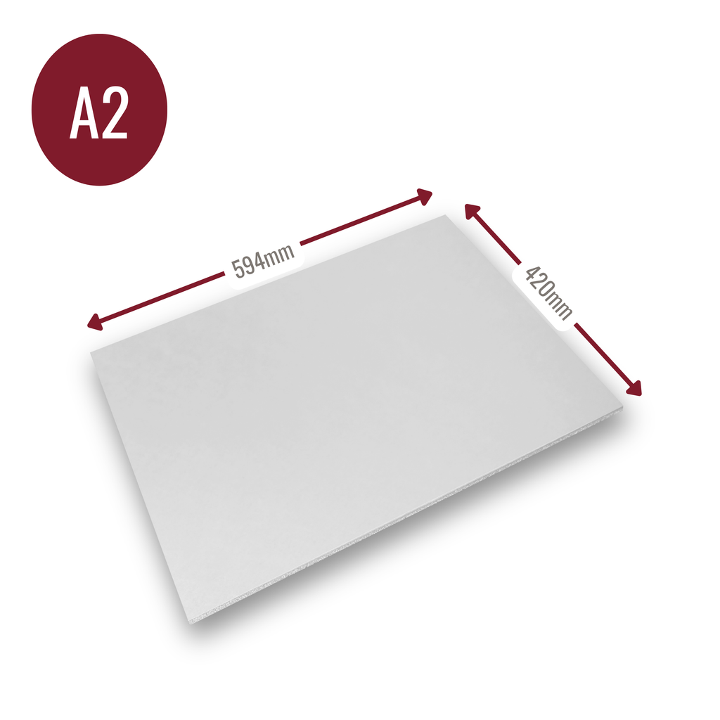 White 5mm Foamboard - A2 Size (420 x 594mm) - Pack of 20