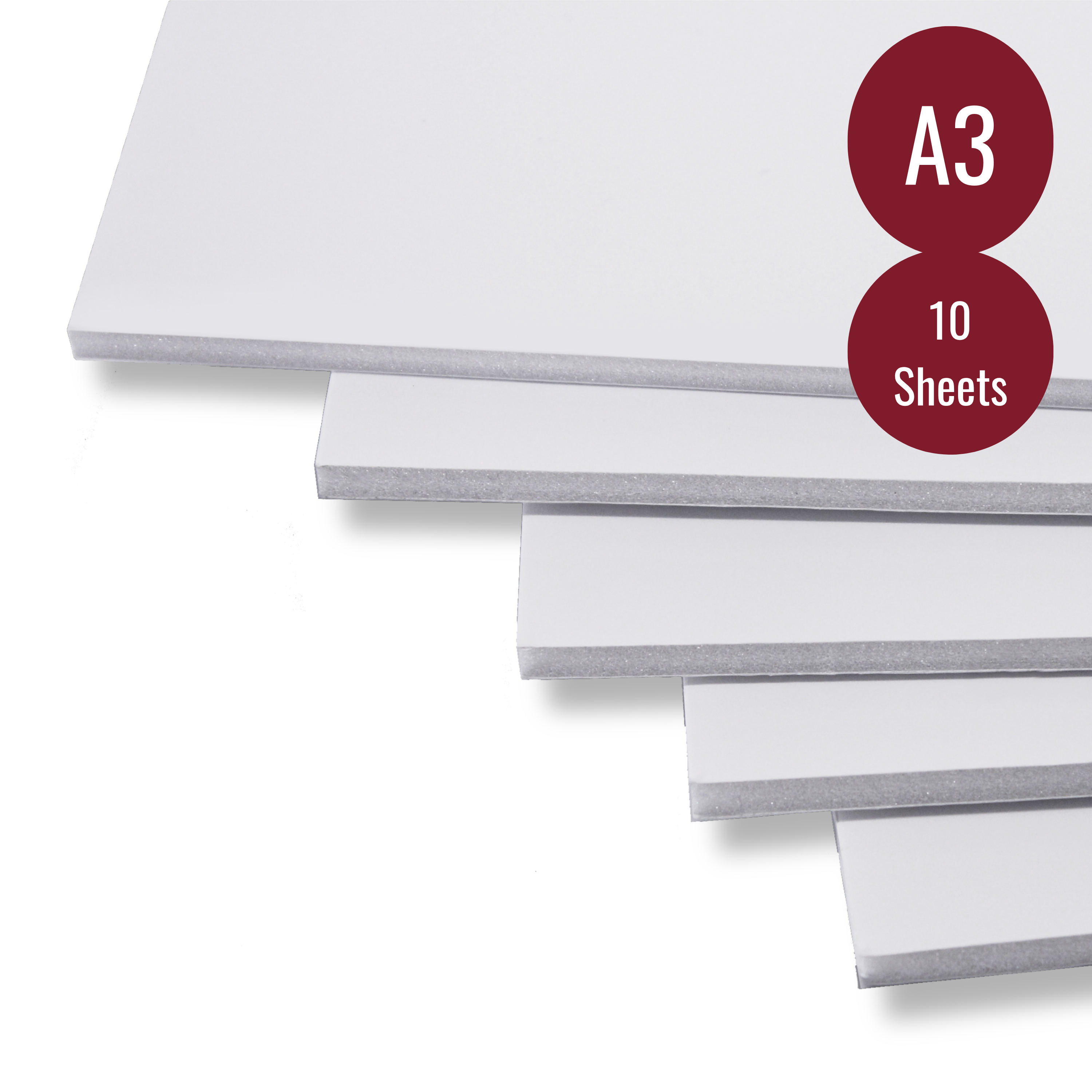 White 5mm Foamboard - A3 Size (297 x 420mm) - Pack of 10