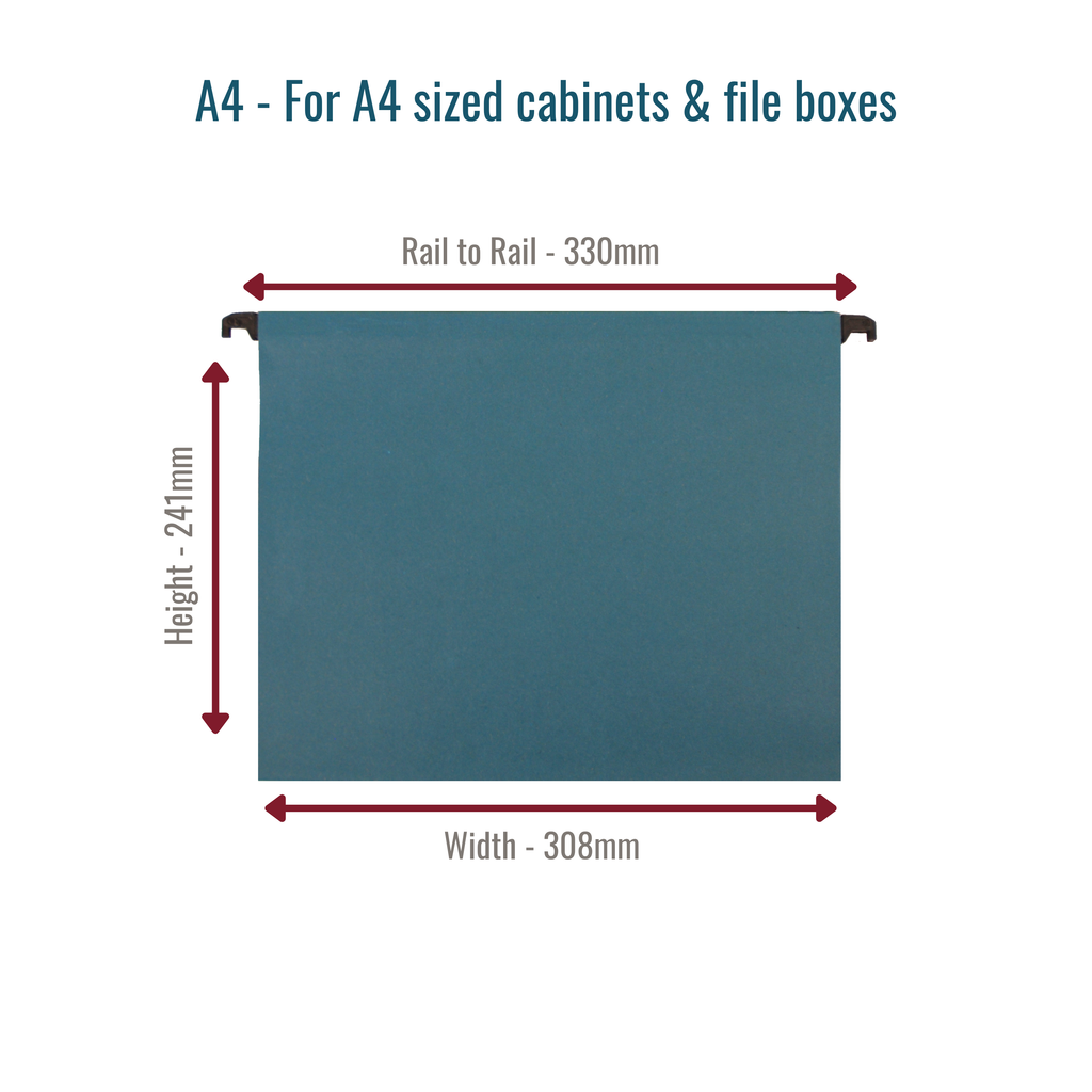 A4 Assorted Colour Suspension Files with Clip on Index Tabs and Inserts - Pack of 10