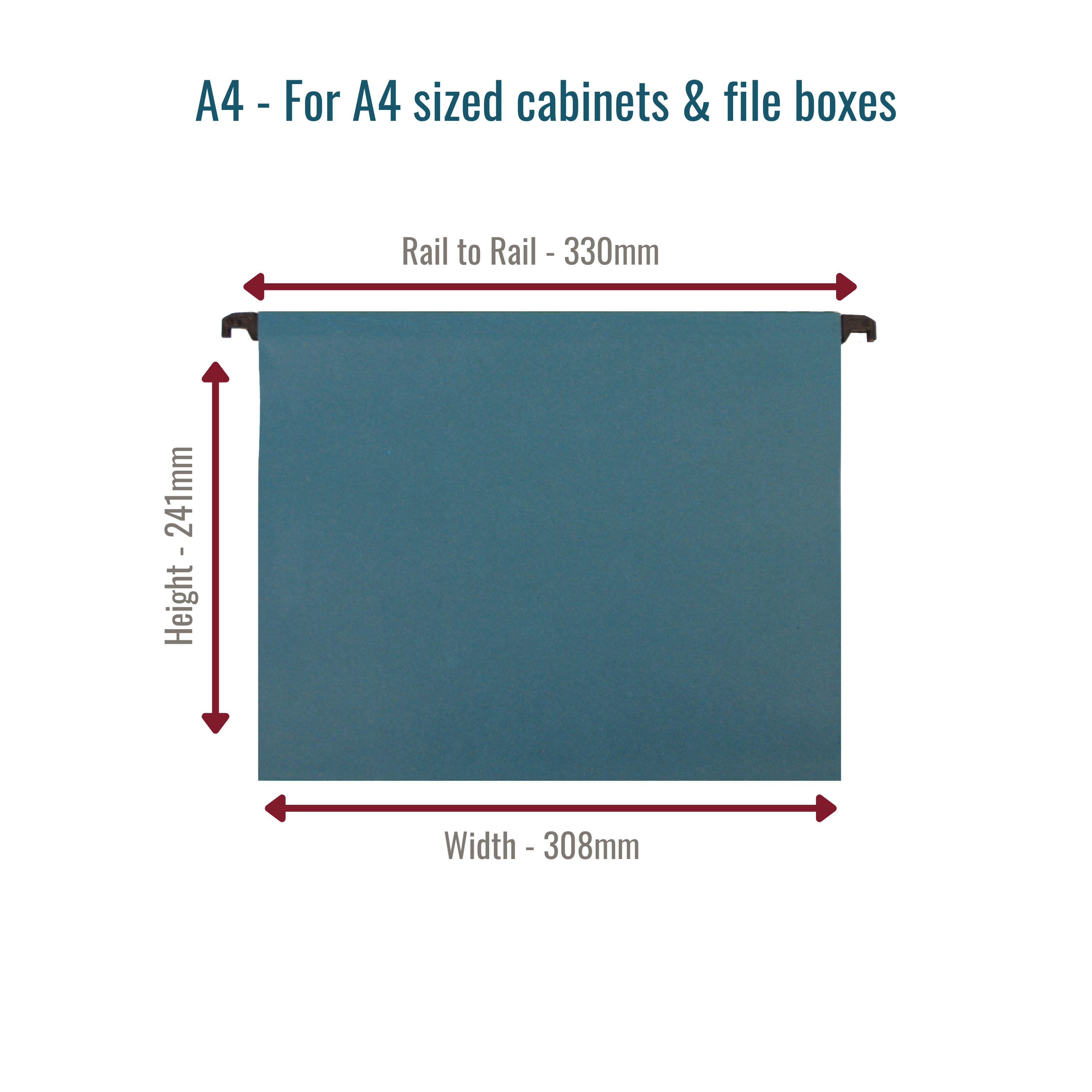 A4 Assorted Colour Suspension Files with Clip on Index Tabs and Inserts - Pack of 10