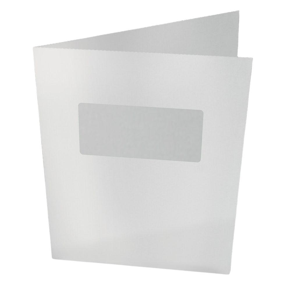 White Gloss 250gsm Card Presentation Folders with Business Card Holder & Window - Pack of 50