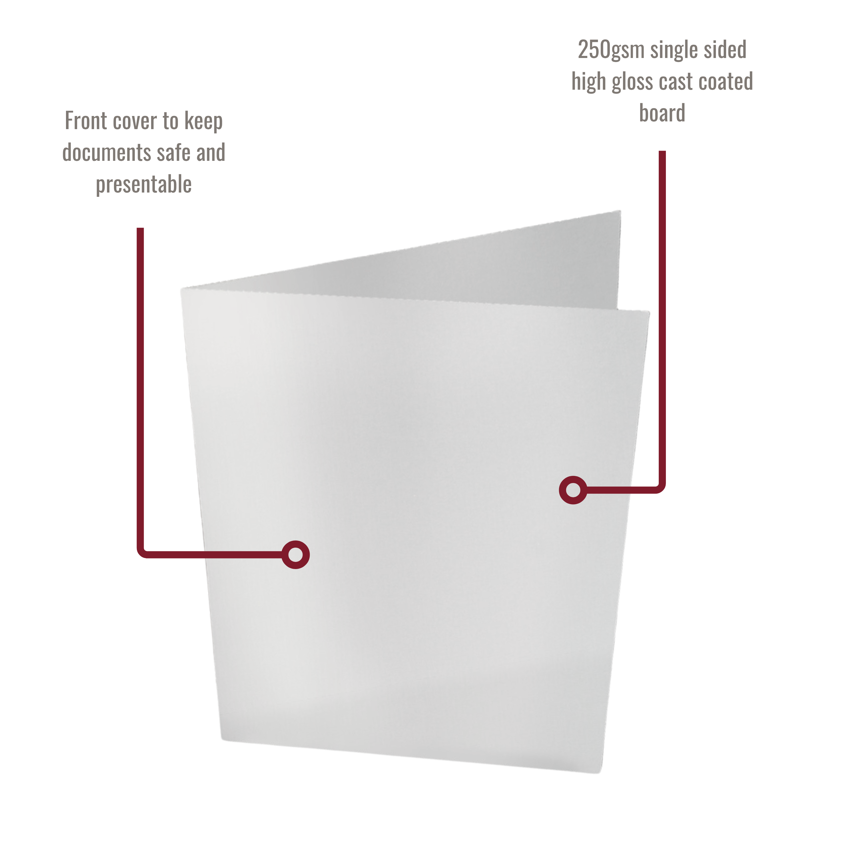 White Gloss 250gsm Card Presentation Folders with Business Card Holder - Pack of 50