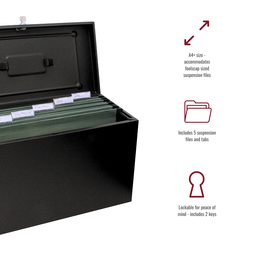 A4+ (Foolscap) Steel Home File Box