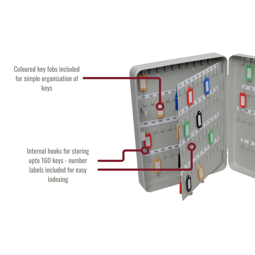 160 Key Capacity Lockable & Wall Mountable Key Cabinet