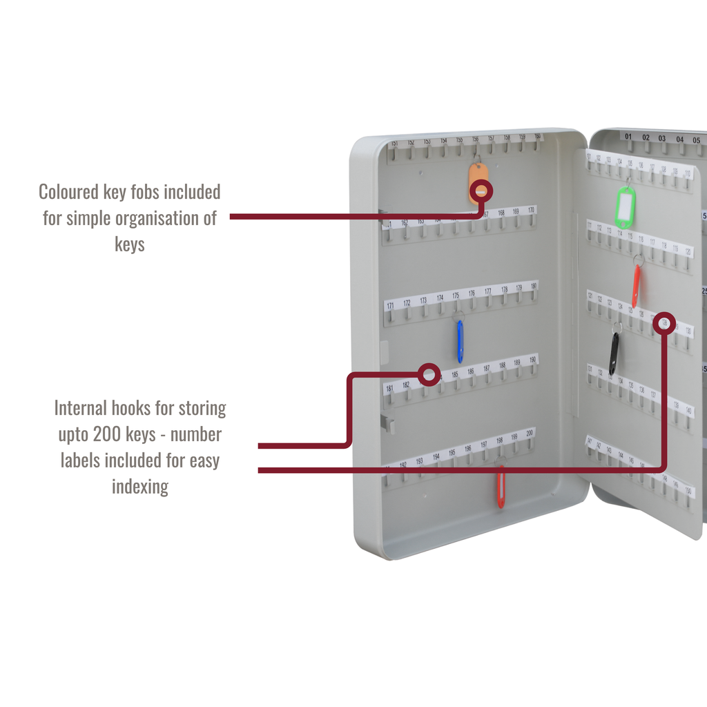200 Key Capacity Lockable & Wall Mountable Key Cabinet