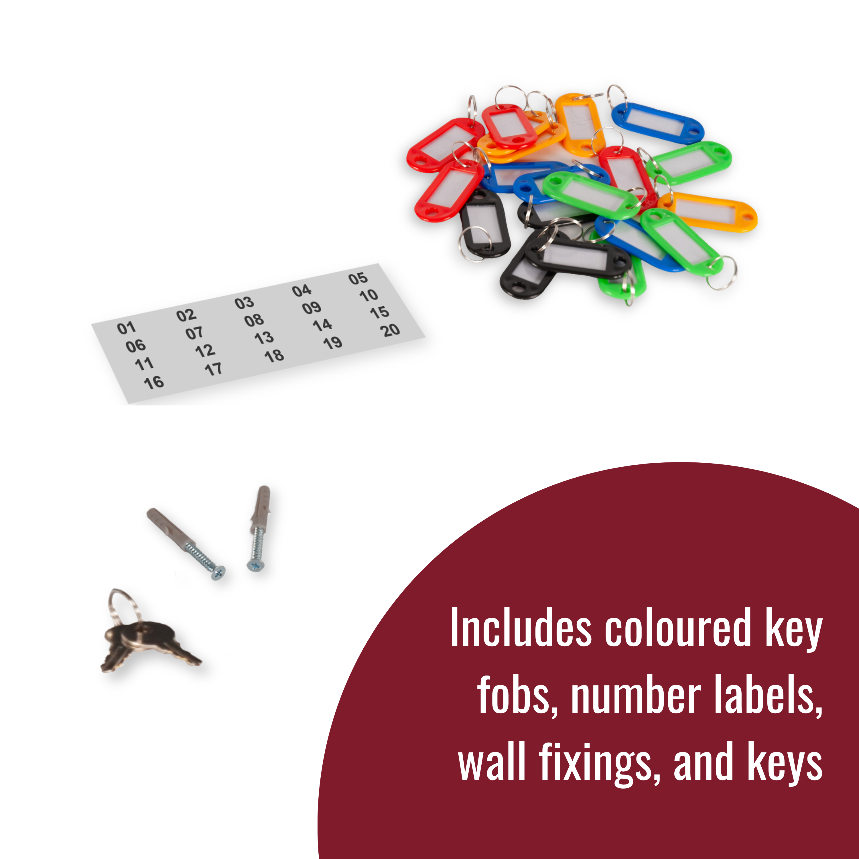 20 Key Capacity Lockable & Wall Mountable Key Cabinet