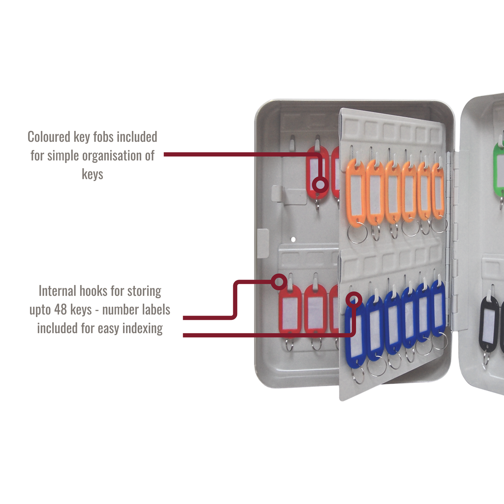 48 Key Capacity Lockable & Wall Mountable Key Cabinet
