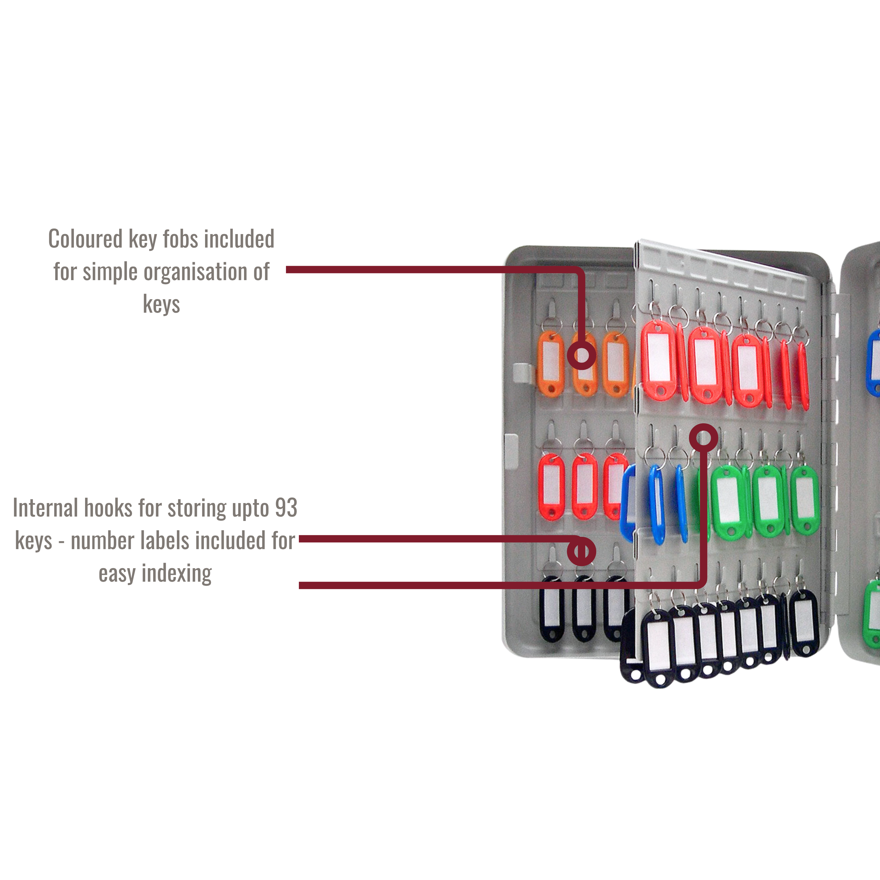 93 Key Capacity Lockable & Wall Mountable Key Cabinet
