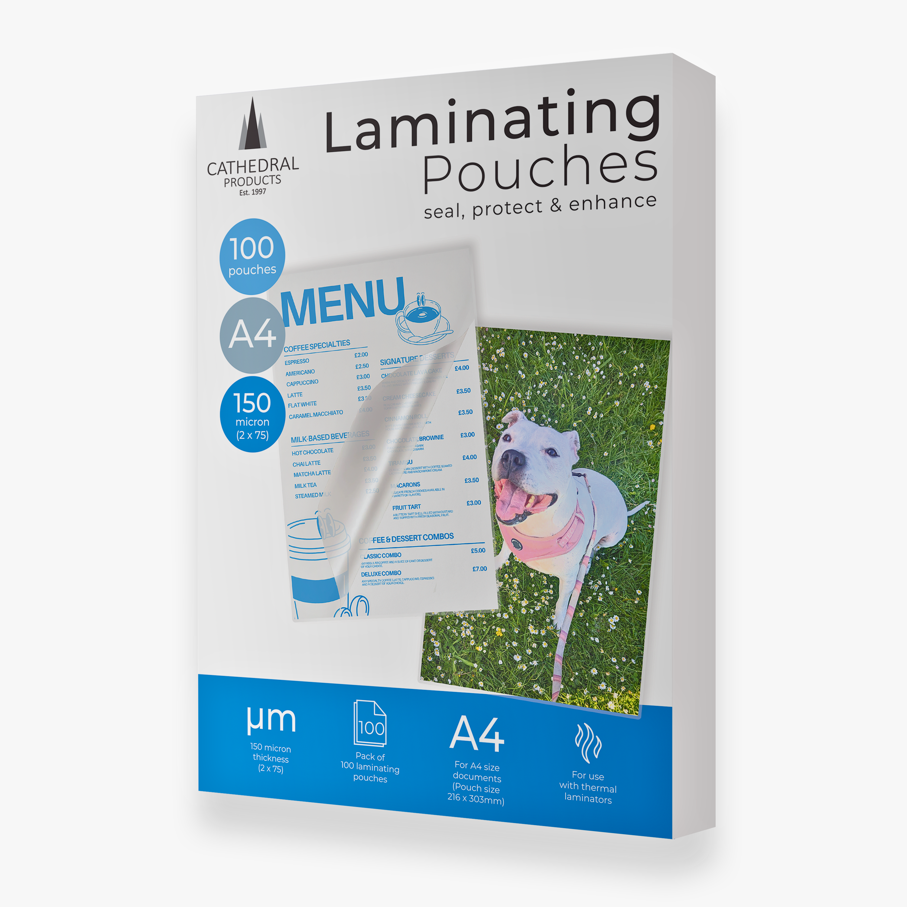 A4 Gloss Laminating Pouches 150 Micron